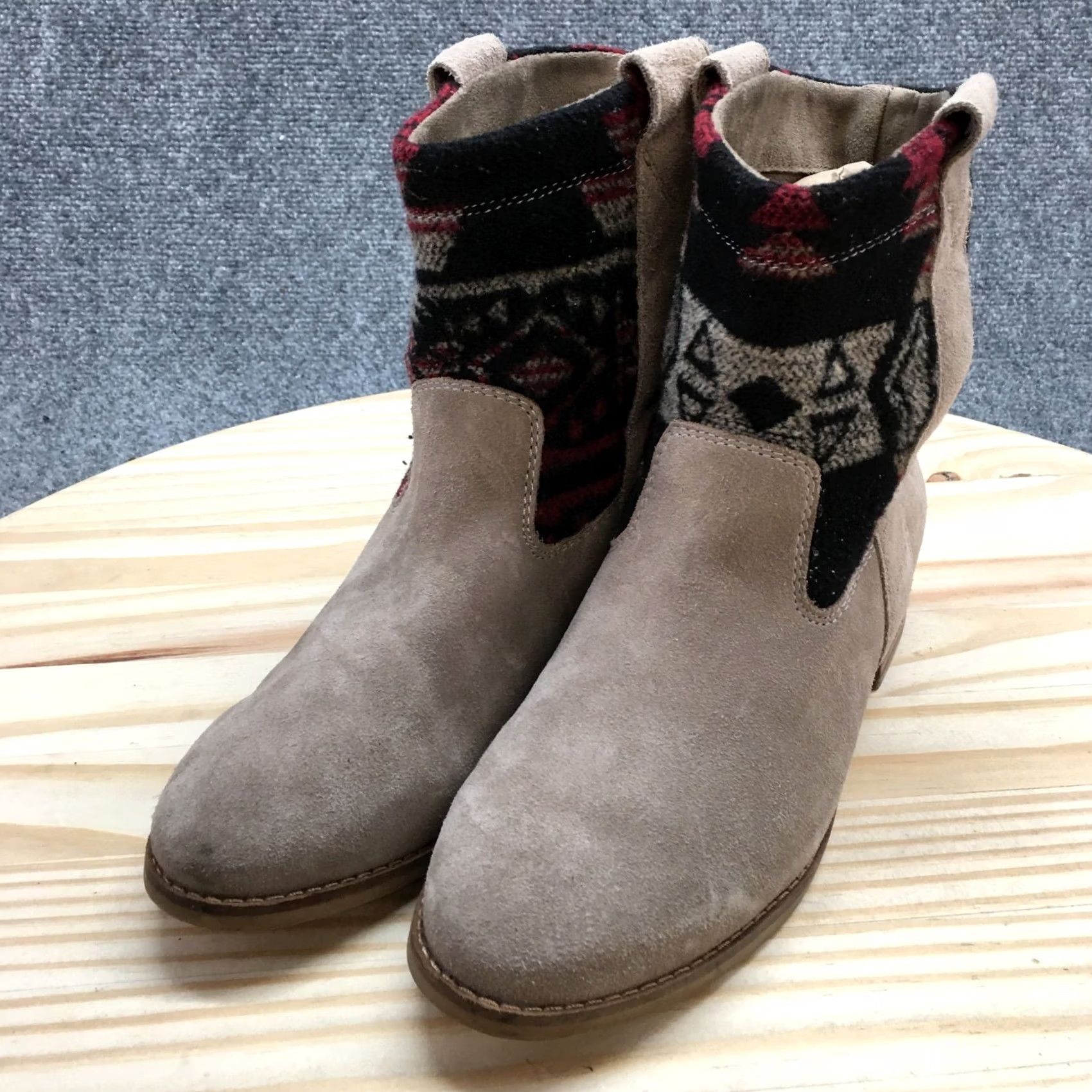 Toms TOMS Boots Womens 7.5 Laurel Desert Ankle Bootie Multicolor Pull On Block 740616 Size US 8 / IT 38 - 6 Thumbnail
