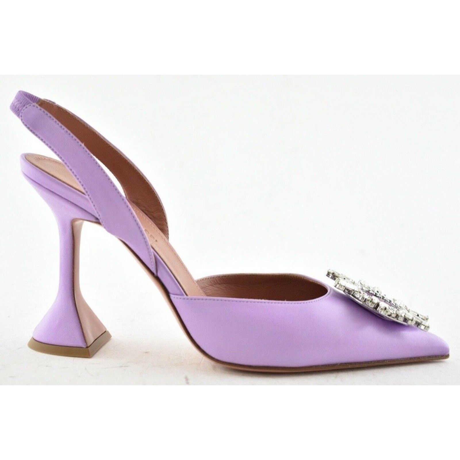 Amina Muaddi 95 Begum Slingback Unicorn Crystal Sandal Heel Pump 36.5 Size US 6.5 / IT 36.5 - 2 Thumbnail