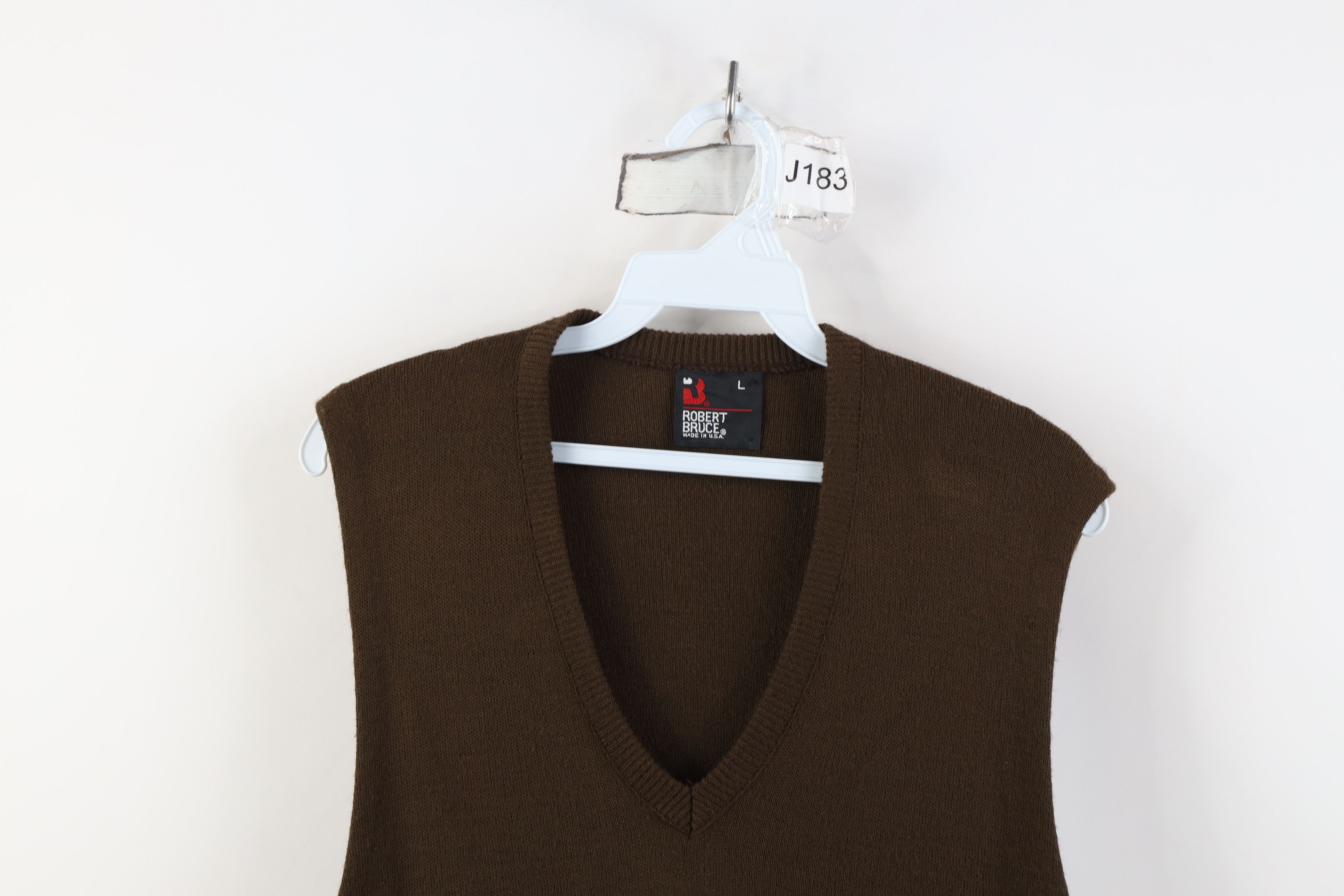 Vintage Vintage 70s Streetwear Knit V-Neck Sweater Vest Brown USA Size US L / EU 52-54 / 3 - 2 Thumbnail