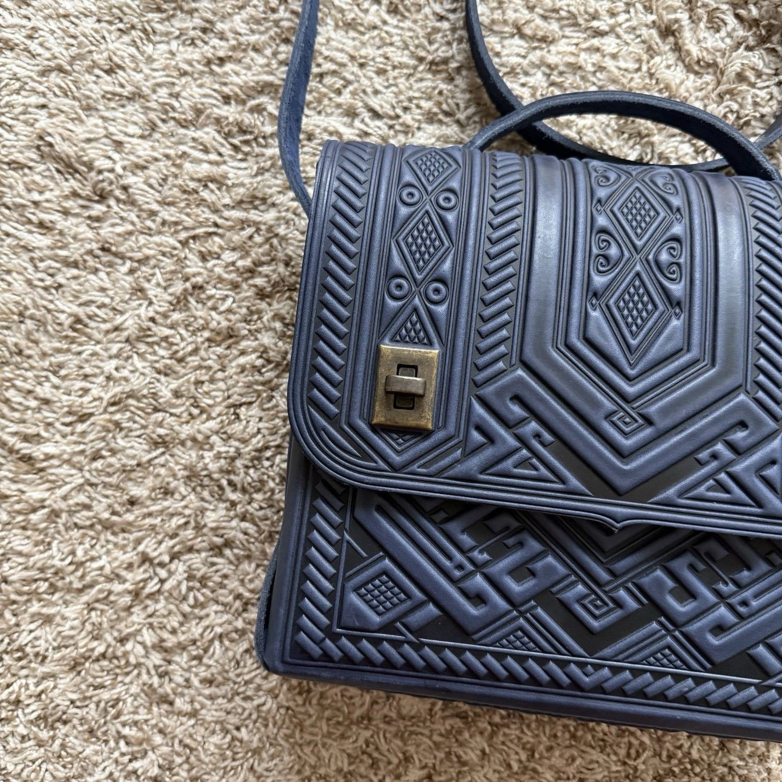 Other $175 Lymar Blue Leather Bag Purse Satchel Briefcase Style Size ONE SIZE - 9 Thumbnail