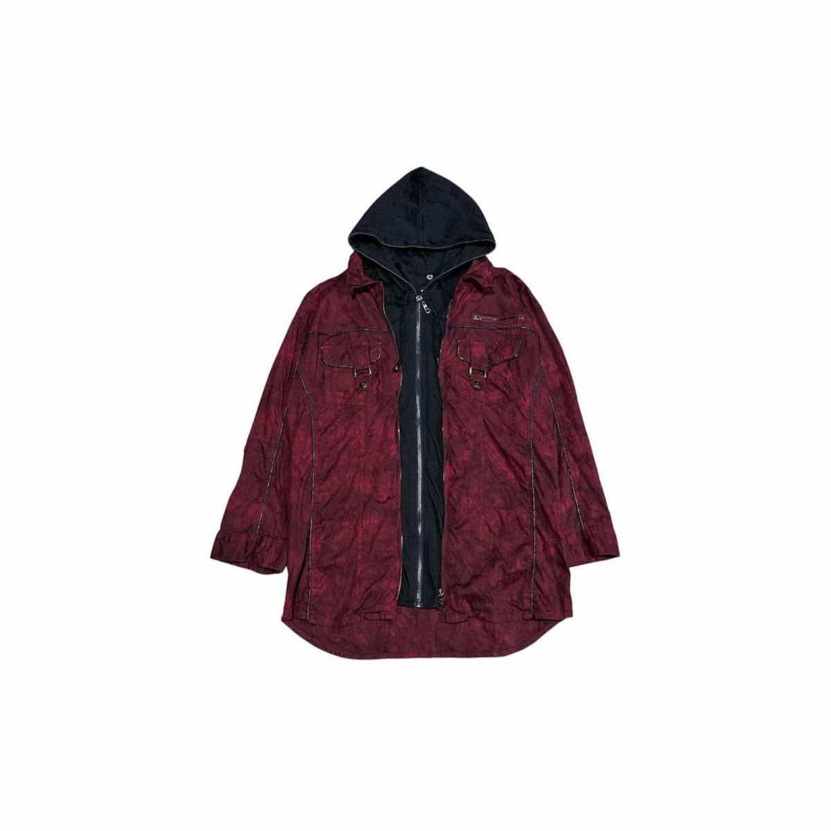 If Six Was Nine × Japanese Brand × semanticdesign 🔥Sick Y2K Semantic Design Double Layer Shirt Hood Goth Punk Size US L / EU 52-54 / 3 - 3 Thumbnail