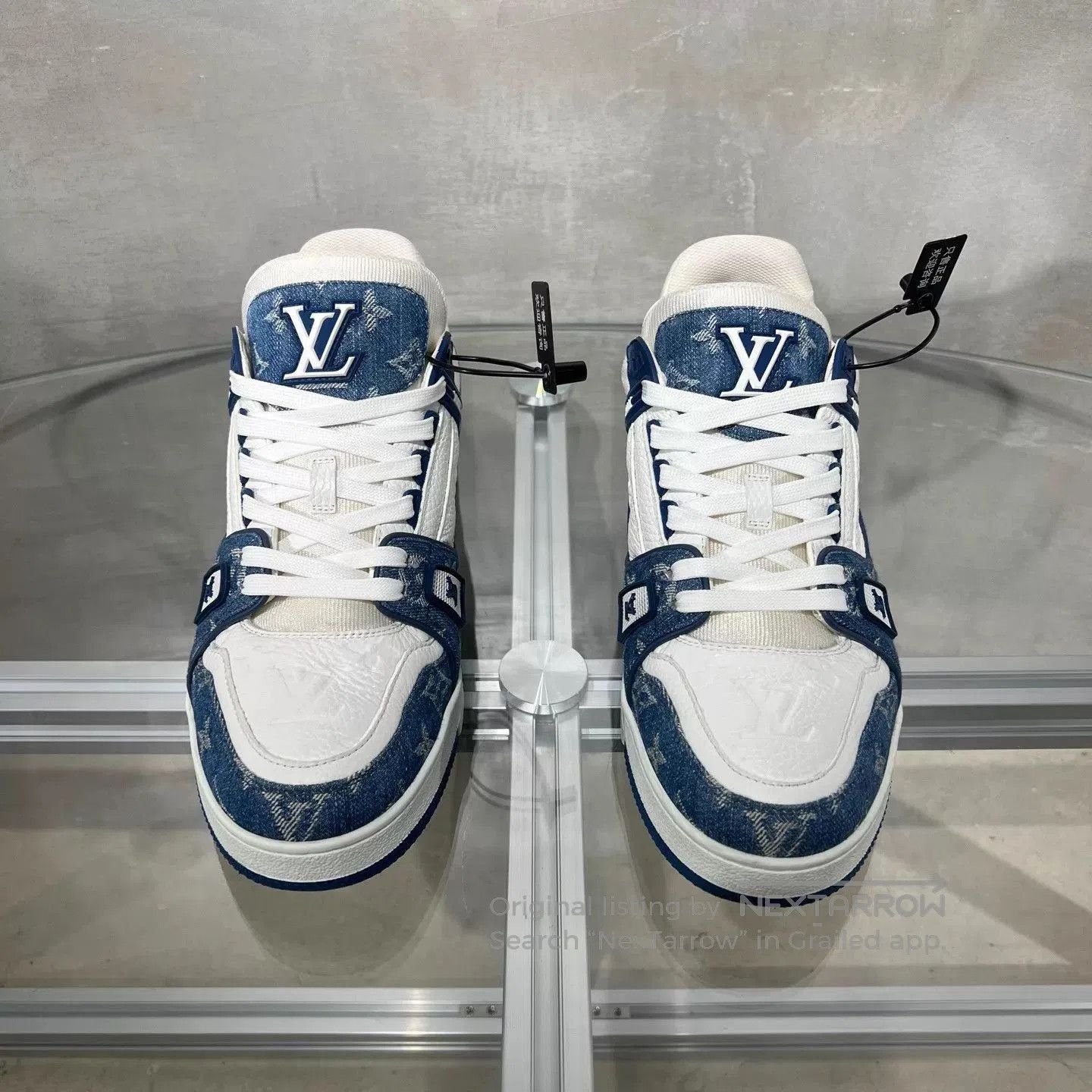 Louis Vuitton Blue High-Top Sneakers Size 9. Size US 9 / EU 42 - 1 Thumbnail