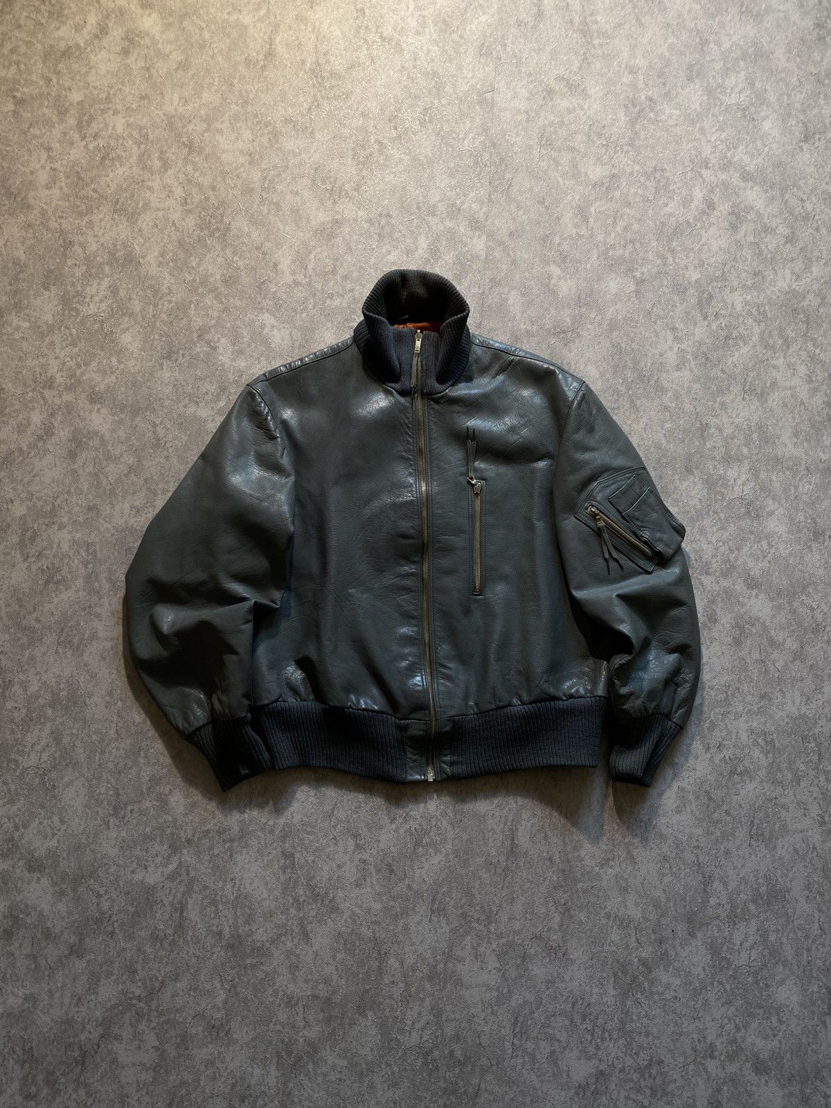 Vintage 1976 Rare Made In Germany Leather Bomber Size US M / EU 48-50 / 2 - 1 Thumbnail