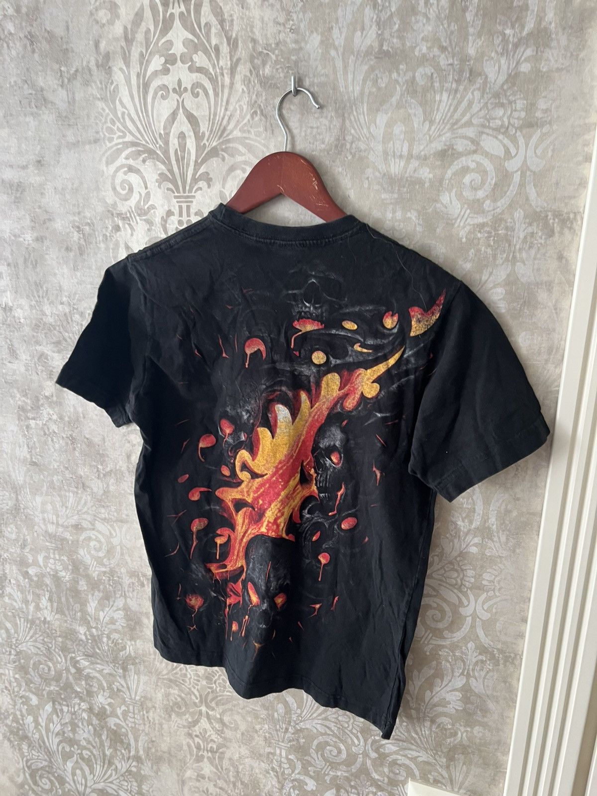 Vintage Vintage Spiral Direct Fire Skull Graphic Tee Size US S / EU 44-46 / 1 - 6 Thumbnail