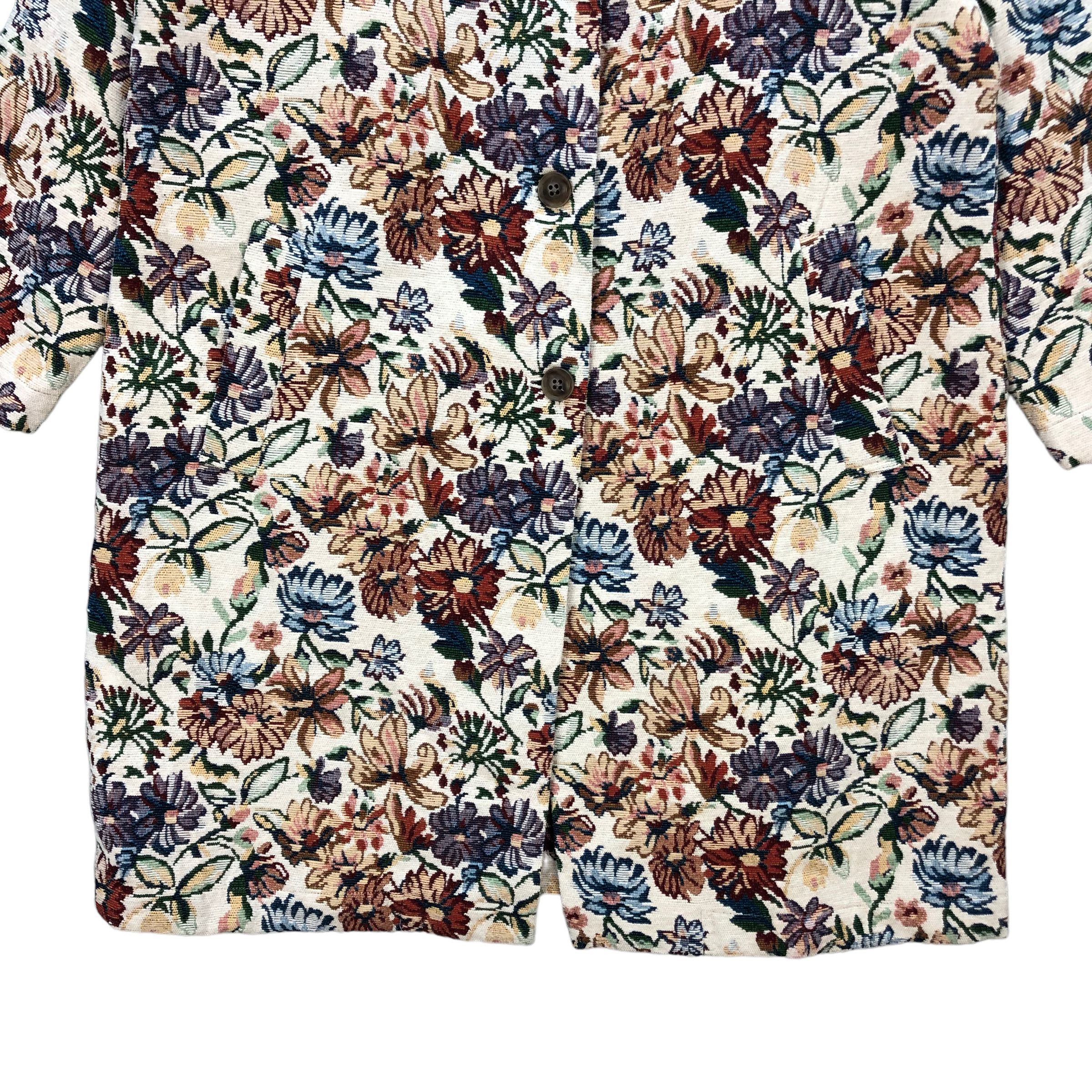 Japanese Brand LE CIEL A TEMPS DOUX FLORAL GRAPHIC LONG COAT #7362-134 Size M / US 6-8 / IT 42-44 - 3 Thumbnail