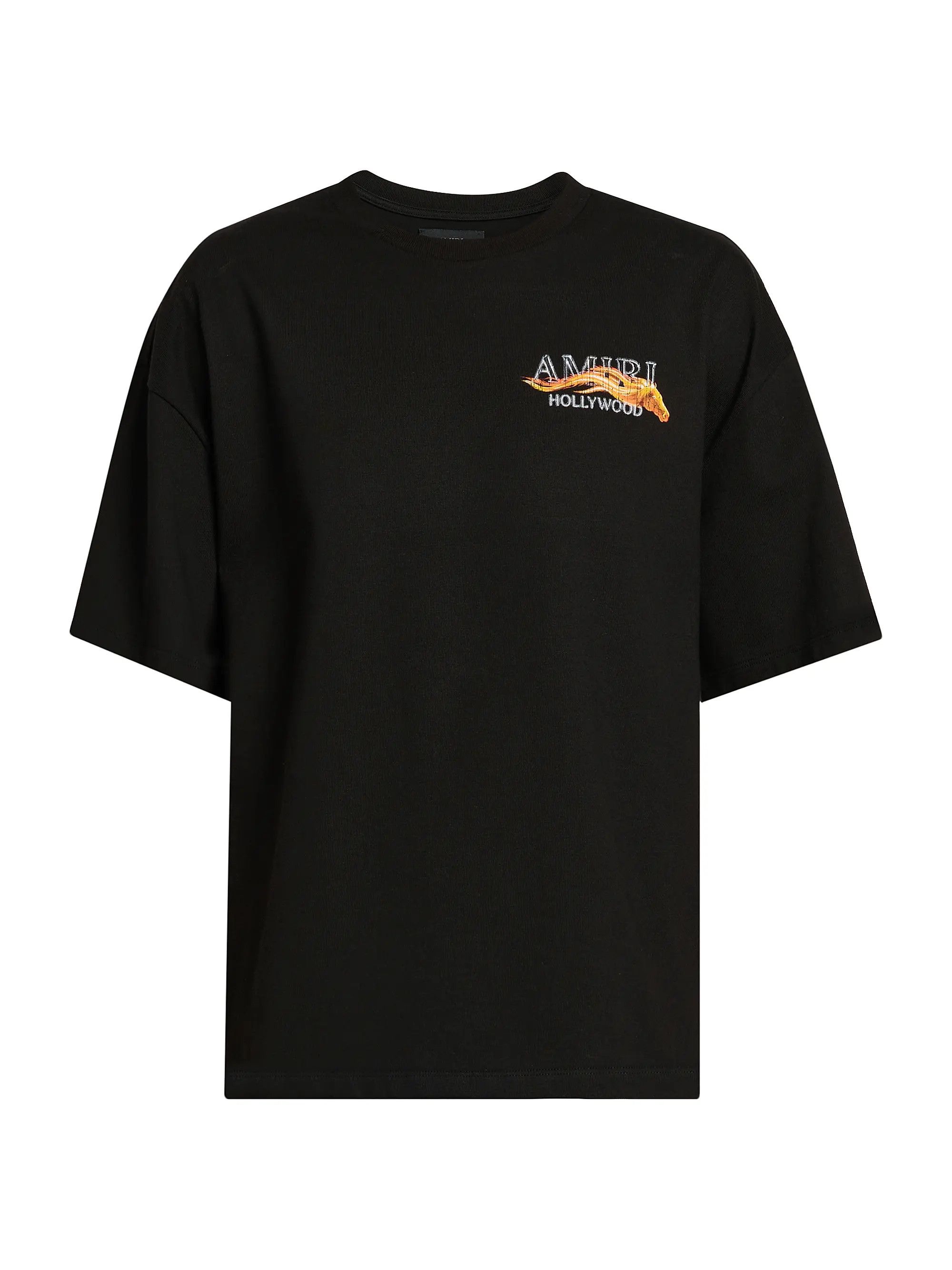 Amiri os11x0526 Hollywood Horse Cotton Crewneck T-Shirt in Black Size US XL / EU 56 / 4 - 1 Thumbnail