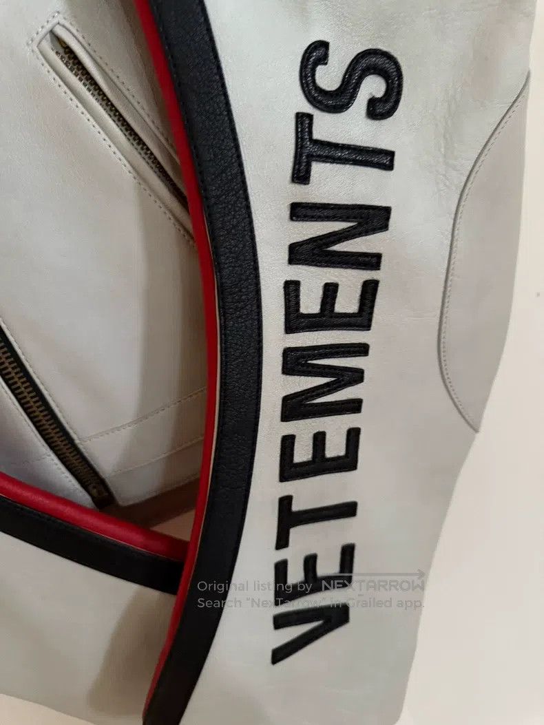 Vetements Vetements Red and White Color Block Leather Jacket Size US XS / EU 42 / 0 - 3 Thumbnail