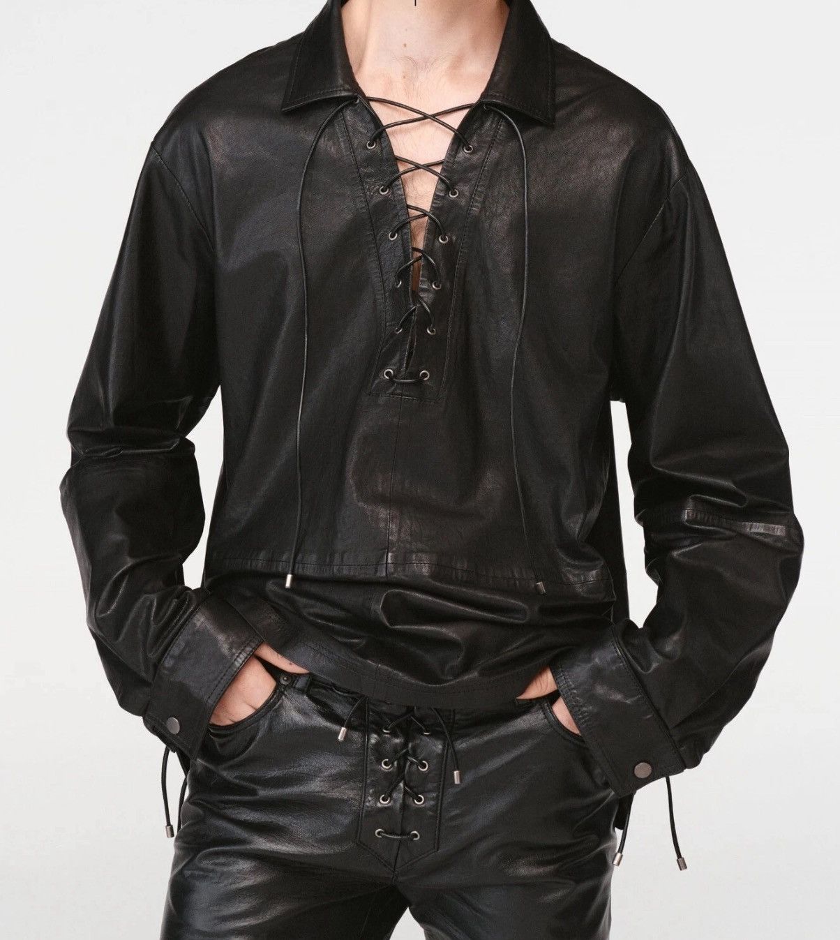 Zara STEVEN MEISEL leather shirt Size US L / EU 52-54 / 3 - 3 Thumbnail