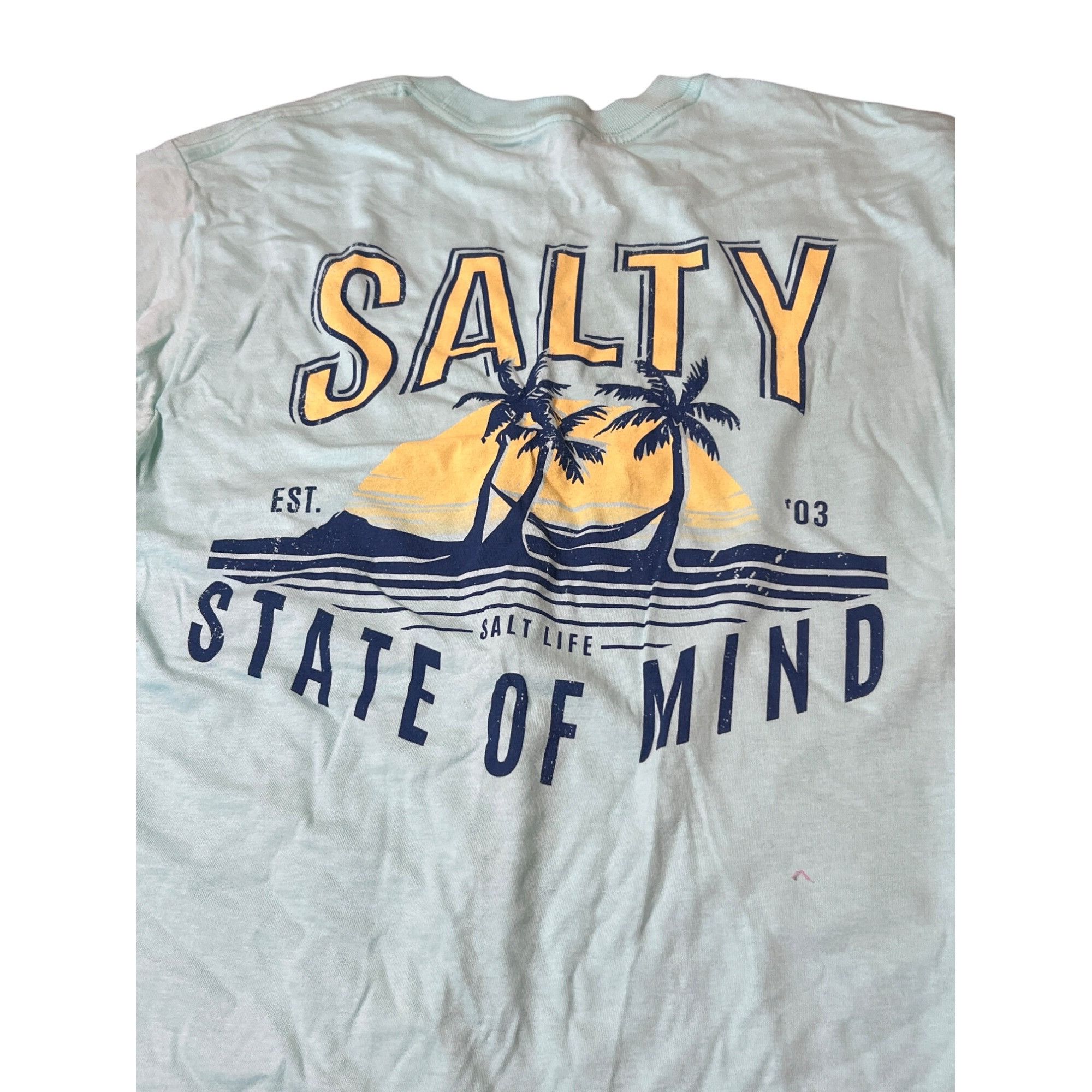 Other Salt Life Salty State Of Mind T Shirt Light Blue Green Cotto Size US S / EU 44-46 / 1 - 1 Thumbnail