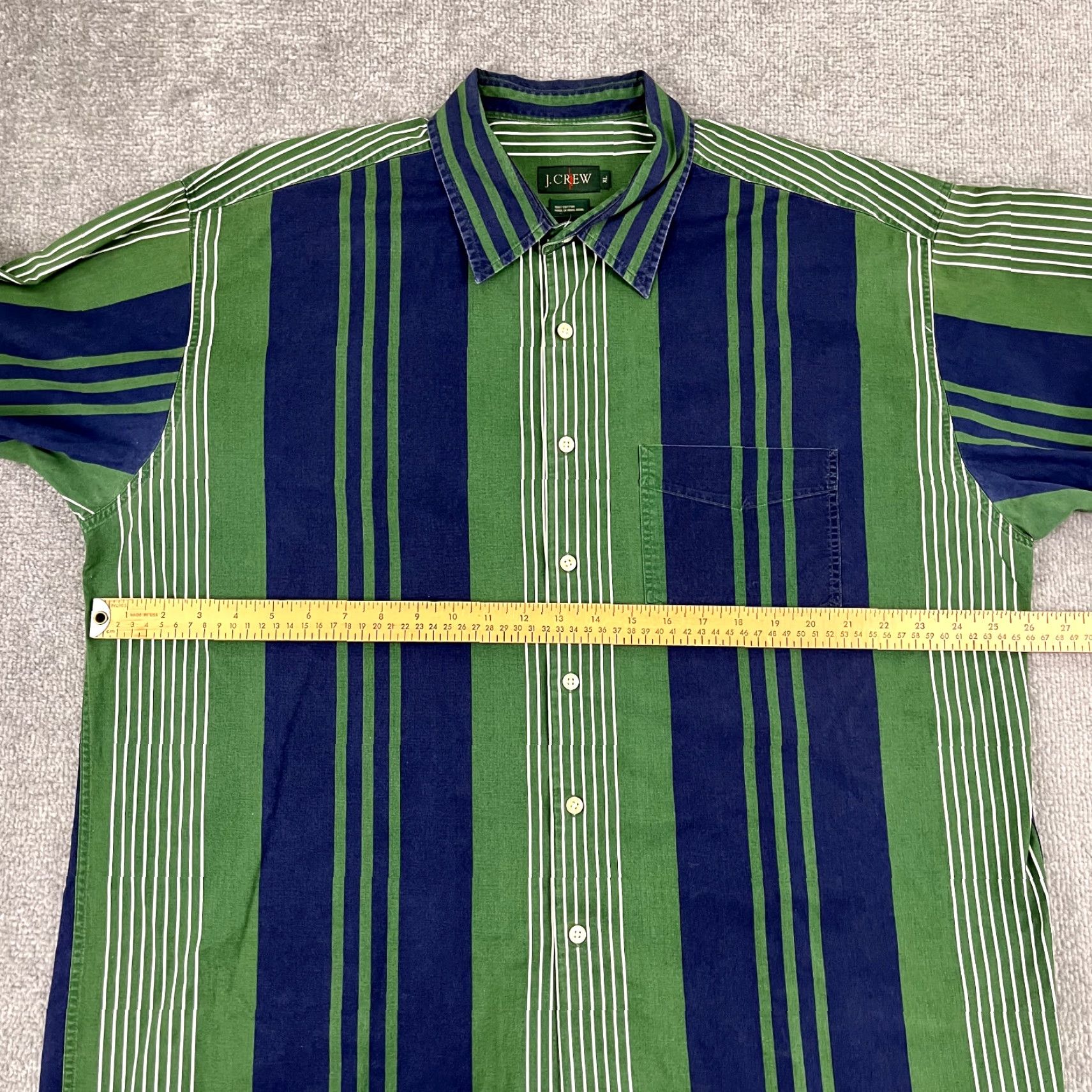 J.Crew VINTAGE J.CREW Shirt Mens XL Blue Green Oarsman Button Up Long Sleeve 90s Y2K Size US XL / EU 56 / 4 - 4 Thumbnail