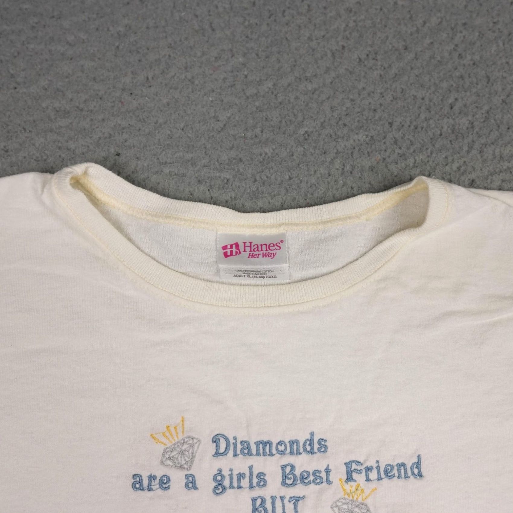 Hanes VINTAGE Hanes Shirt Womens XL White Chocolate Diamonds Funny Graphic Tee 90s Size XL / US 12-14 / IT 48-50 - 4 Thumbnail