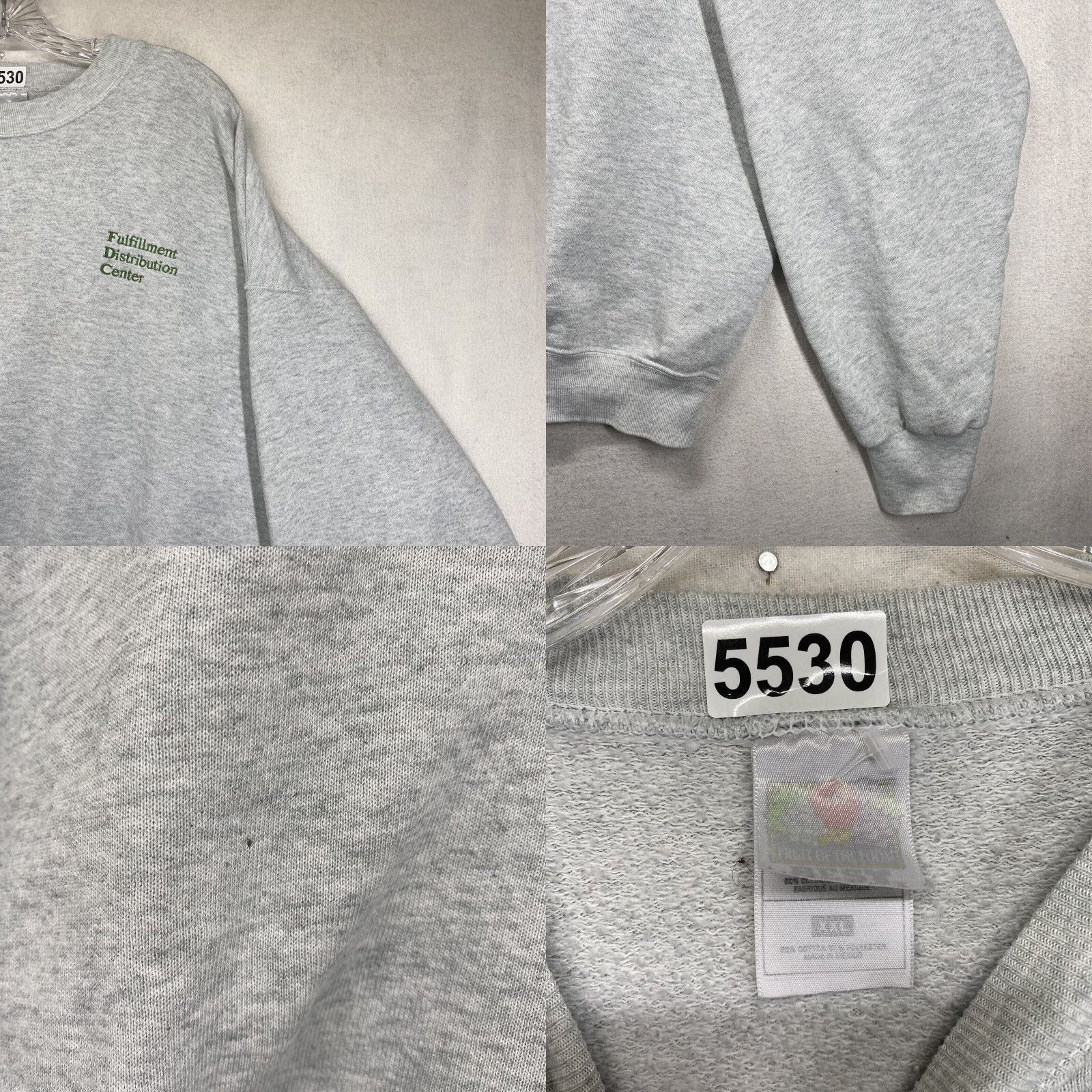 Fruit Of The Loom VINTAGE Fruit of the Loom Sweatshirt Embroidered Logo Gray XL Men Pullover 50/50 Knit All Seasons Soft Thin - Work Size US XL / EU 56 / 4 - 8 Thumbnail
