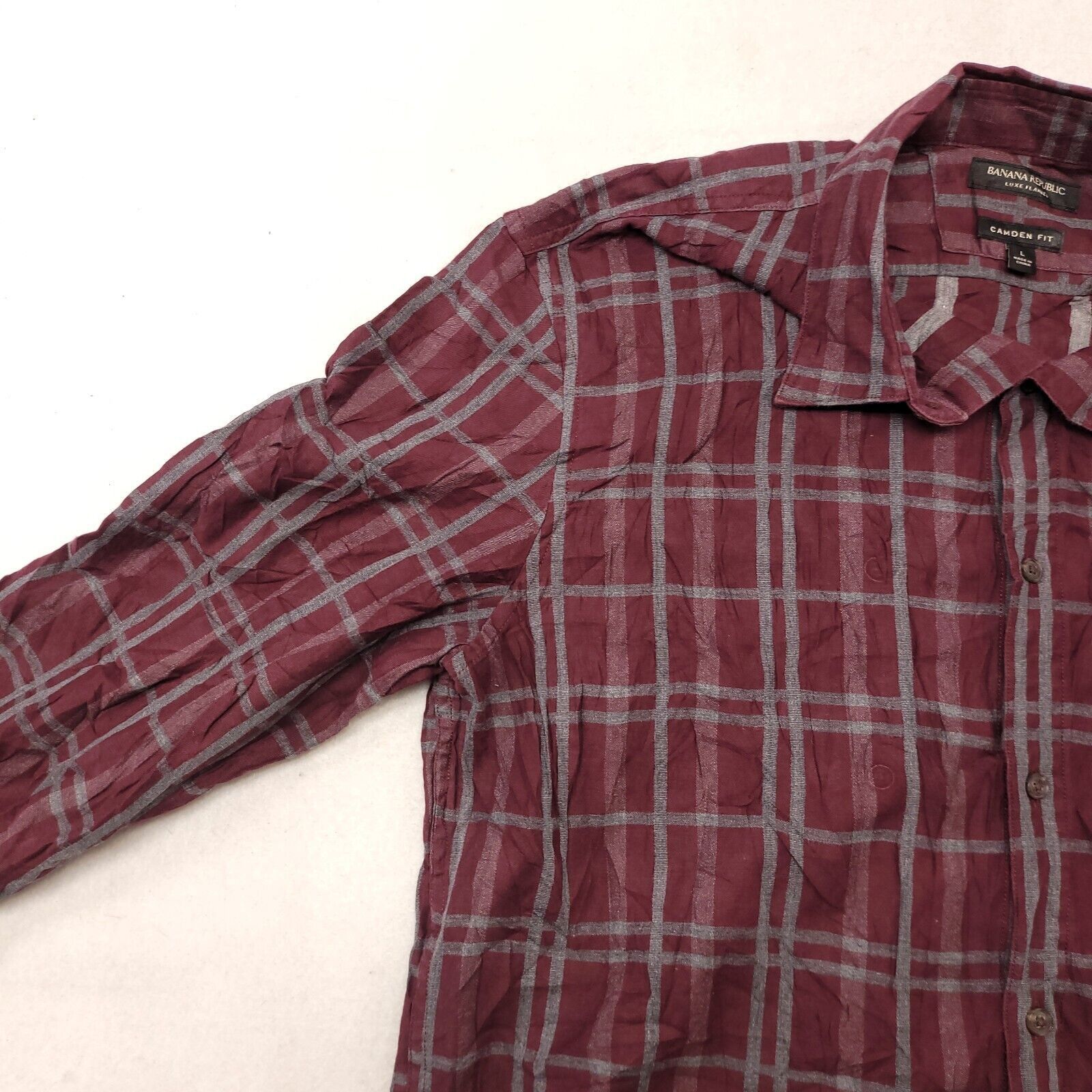 Banana Republic Banana Republic Tartan Flannel Shirt Mens Size L Maroon Gray Size US L / EU 52-54 / 3 - 4 Thumbnail