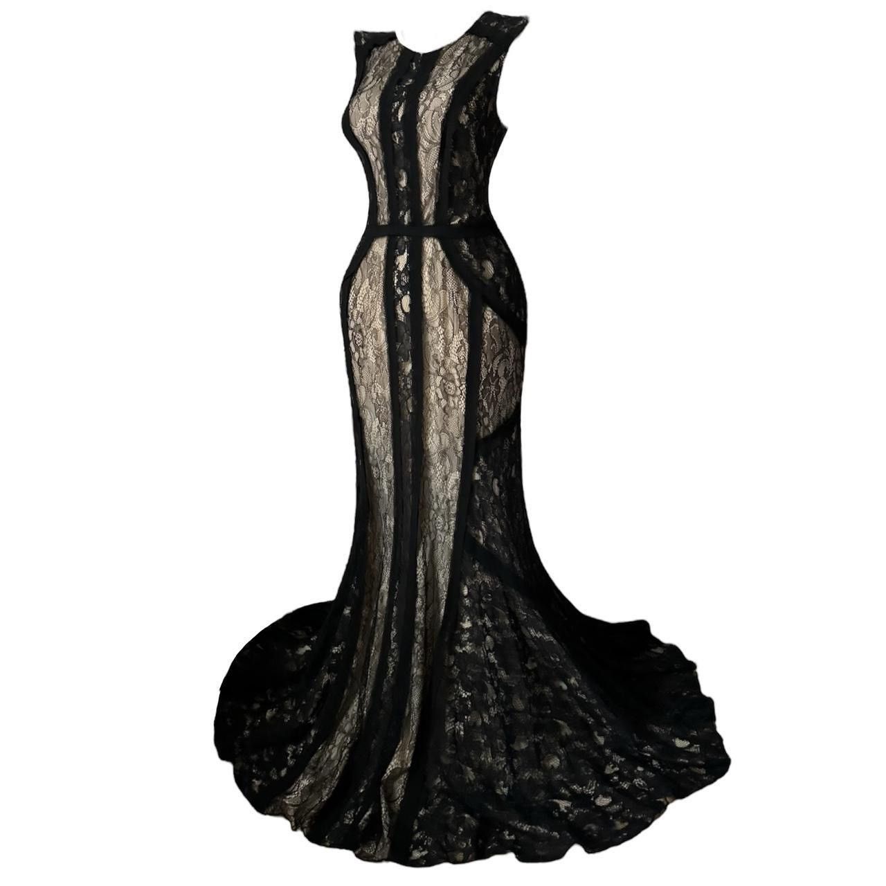 Vintage Incredible maxi dress made of crown-like detailing Size M / US 6-8 / IT 42-44 - 1 Thumbnail