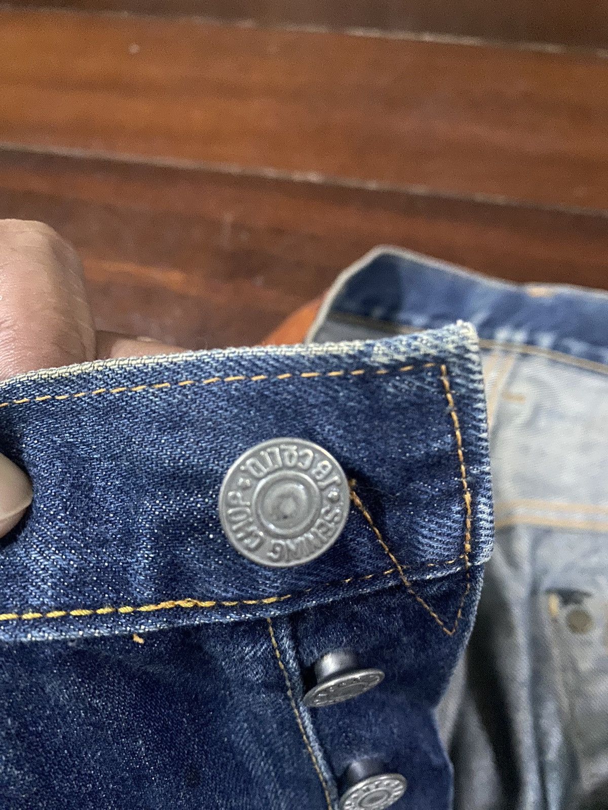 Vintage SICK 👊🏻🔥🔥 SEWING CHOP JAPANES BRAND JEANS SELVEDGE DISTRESSED Size US 32 / EU 48 - 12 Thumbnail