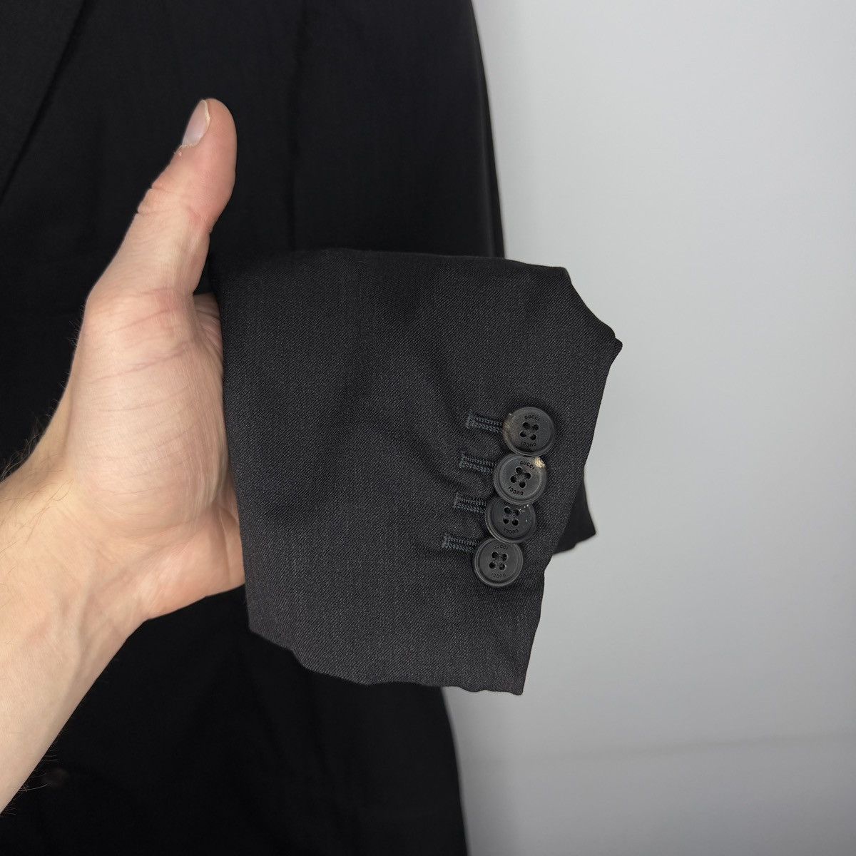 Gucci Gucci Vintage Tom Ford Era Black Blazer Wool Jacket Size 46R - 6 Thumbnail