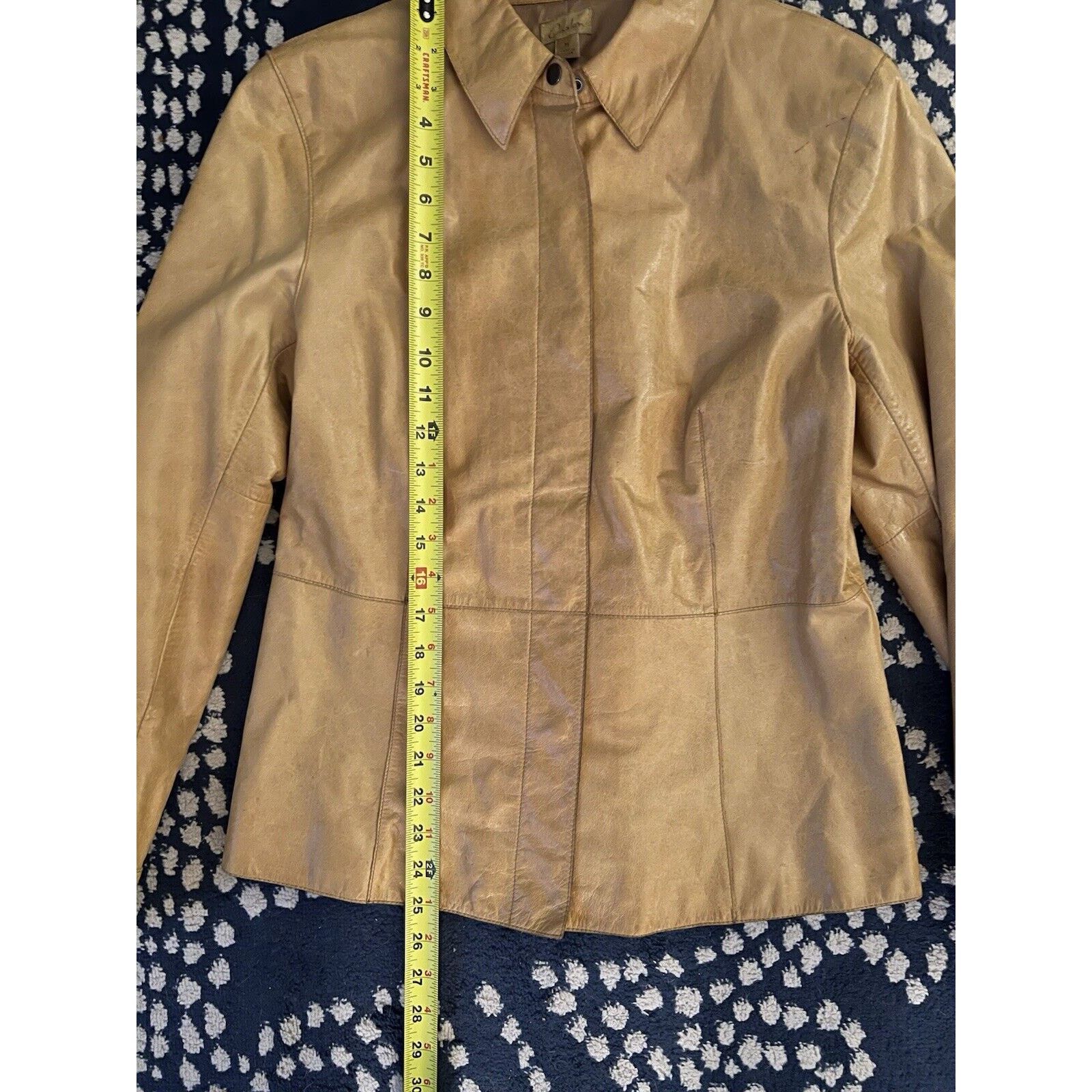 Vintage VTG Caslon Tan Brown Leather Snap Collared Jacket M Size M / US 6-8 / IT 42-44 - 6 Thumbnail