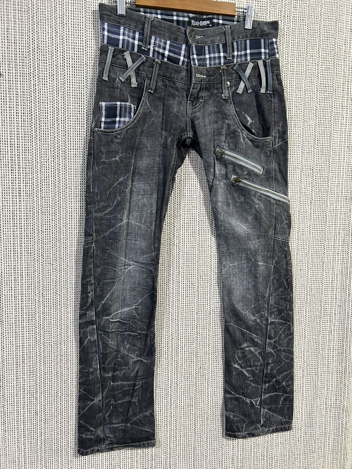 Japanese Brand Nylaus clothing double waist denim regular style Size US 31 - 3 Thumbnail