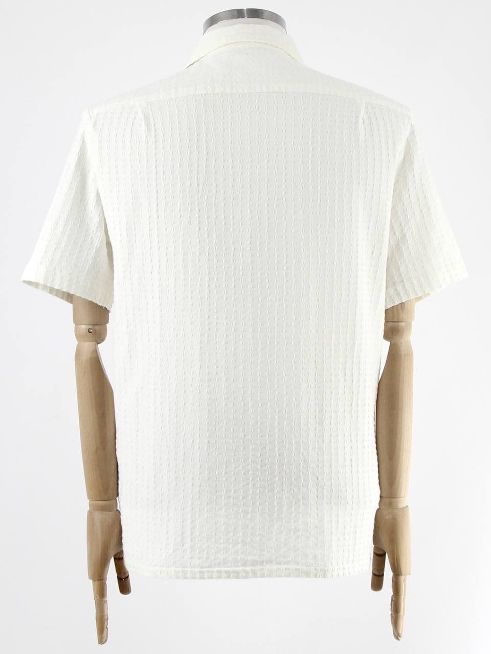 Samsoe Samsoe SAMSOE SAMSOE White textured short-sleeved shirt Size US L / EU 52-54 / 3 - 3 Thumbnail