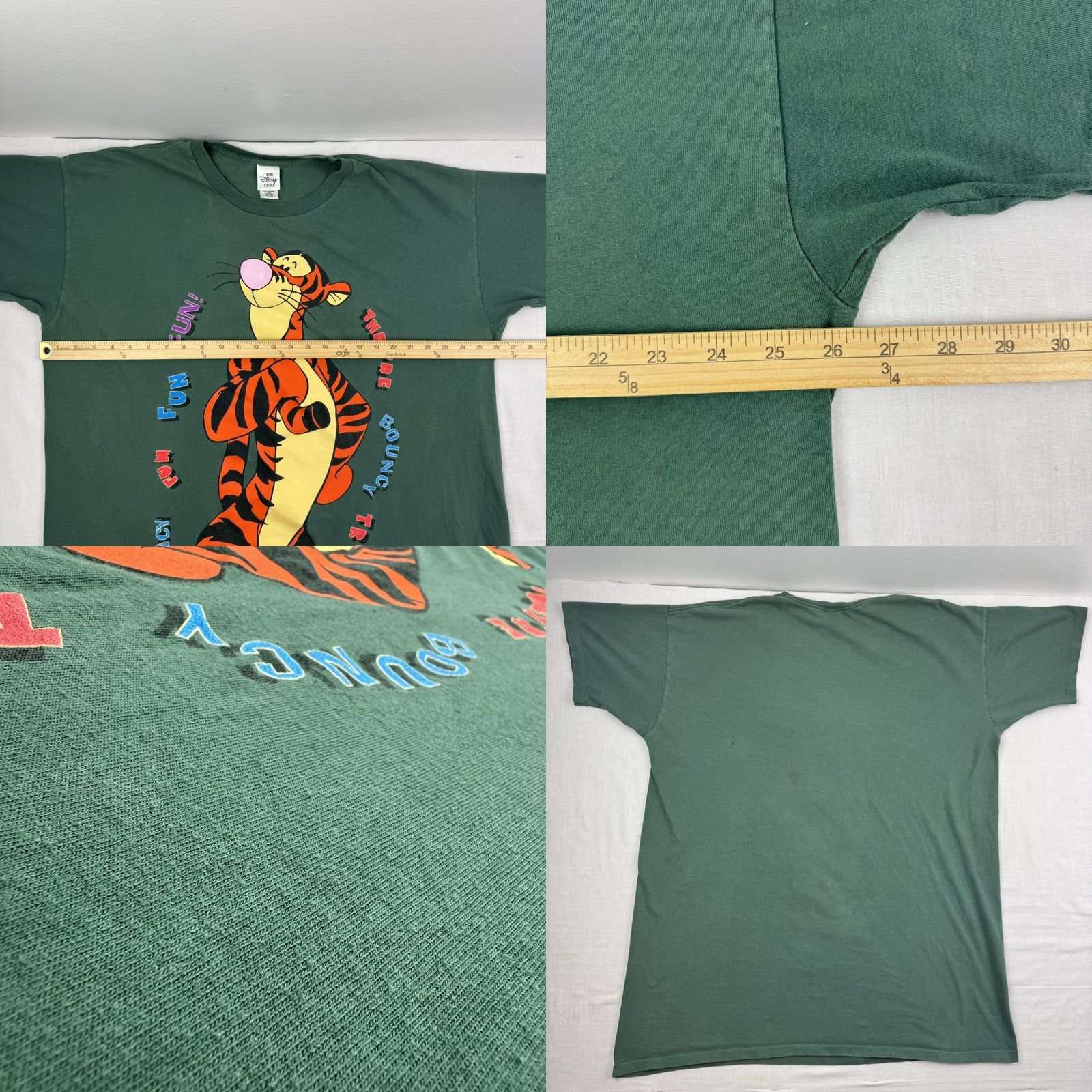 Disney VINTAGE Disney Store Tigger Sleep T Shirt Adult OSFA Disney World 90s Pooh Shirt Mens Green Cotton Short Sleeve Crew Neck 90s Cartoon Size US M / EU 48-50 / 2 - 8 Thumbnail