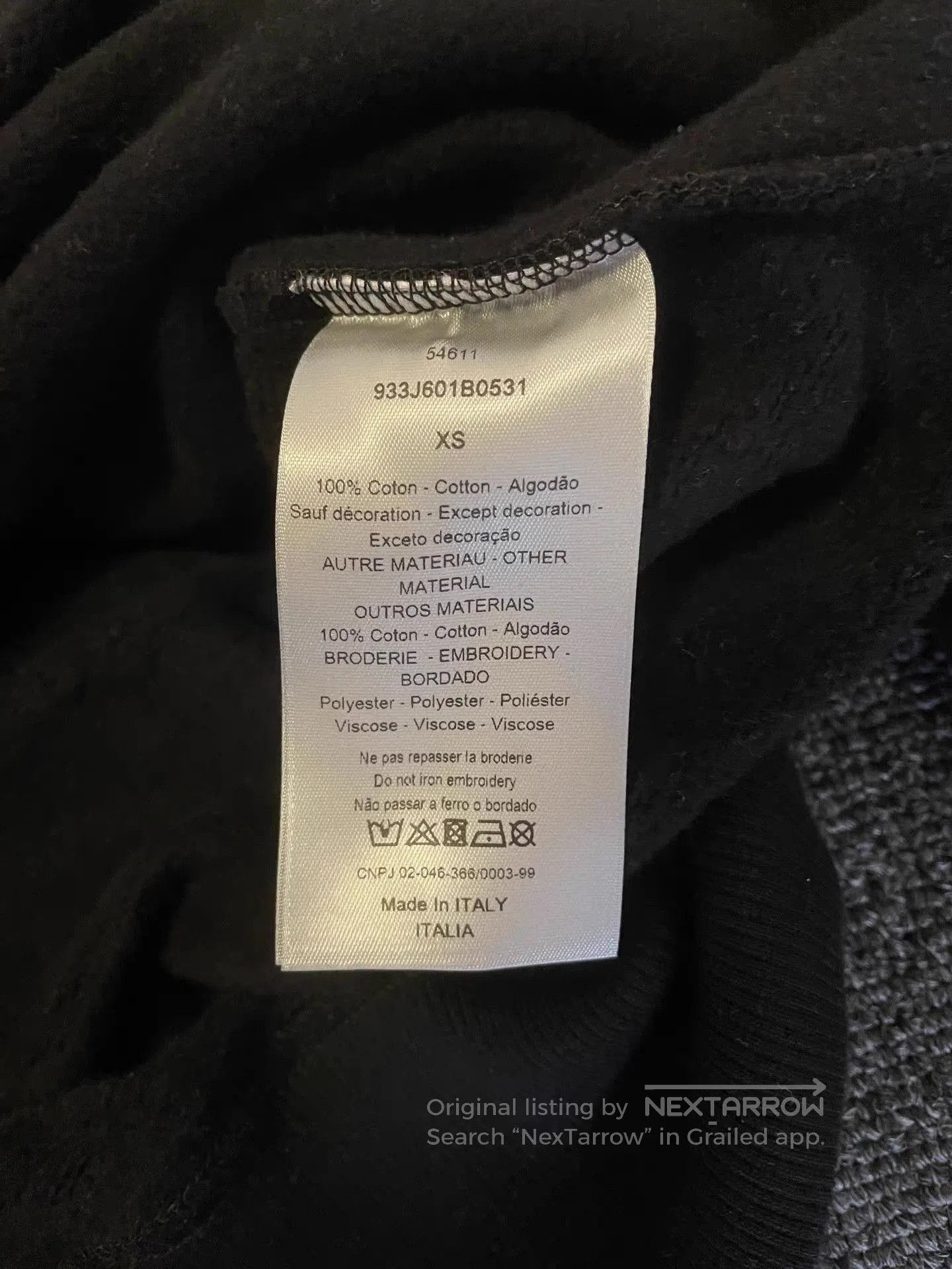 Dior Black Long Sleeve Sweatshirt with Text Print. Size US XS / EU 42 / 0 - 4 Thumbnail