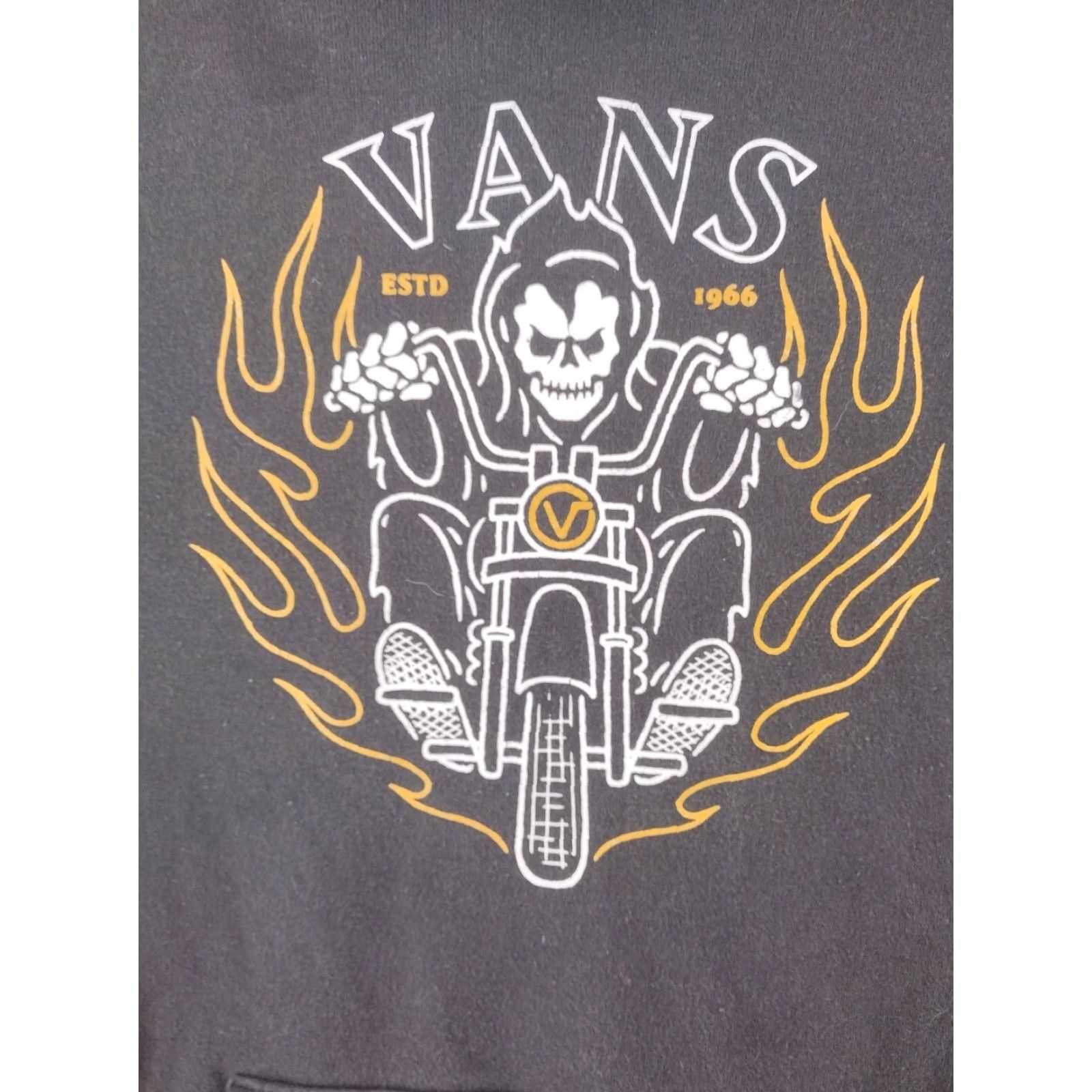 Vans VANS Off The Wall Hoodie Mens Small Pullover Zip Sweater Black Skull Flames 90s streetwear Size US S / EU 44-46 / 1 - 2 Thumbnail
