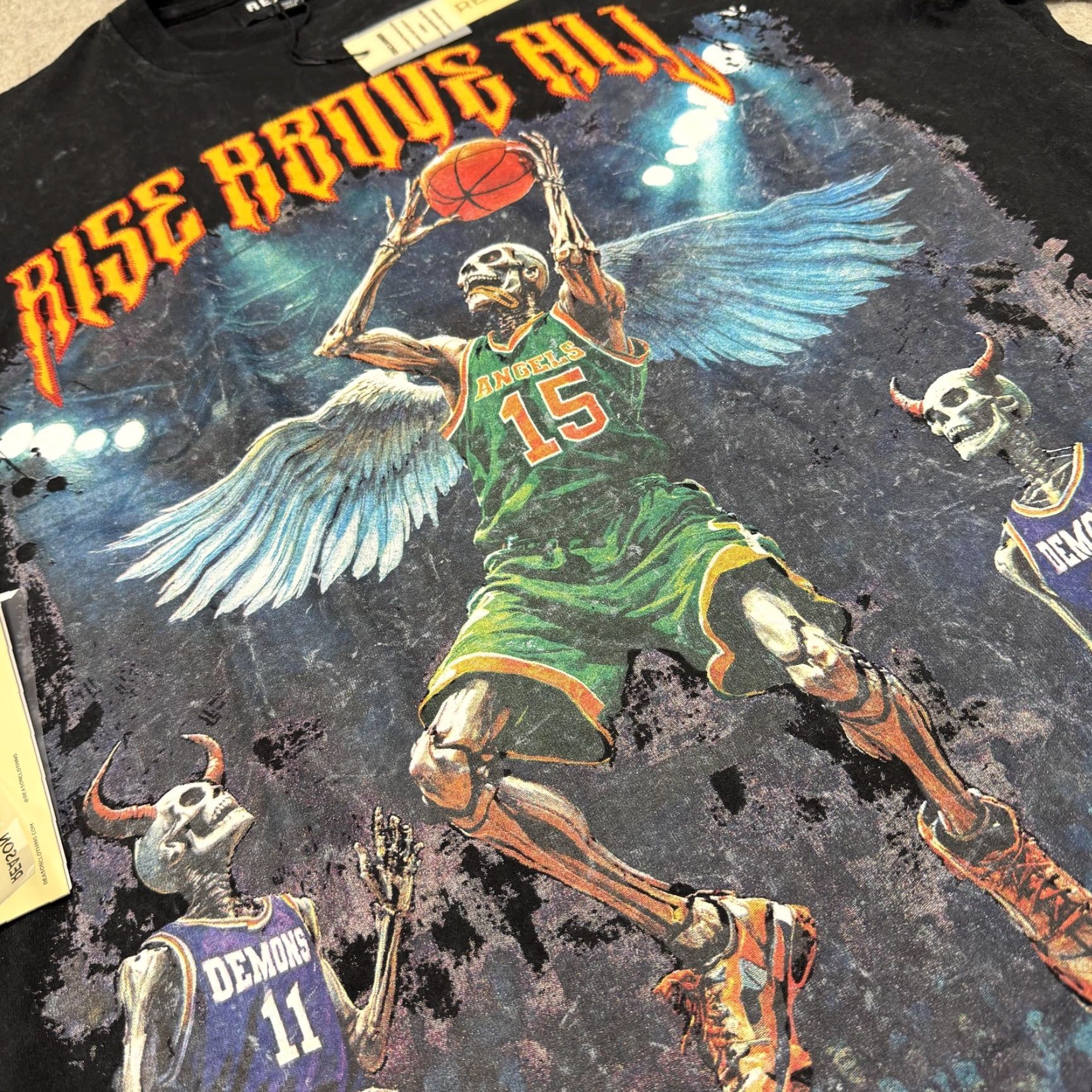 Reason Rise Above Shirt Mens XL Black Reason Basketball Skull Graphic Tee Size US XL / EU 56 / 4 - 5 Thumbnail