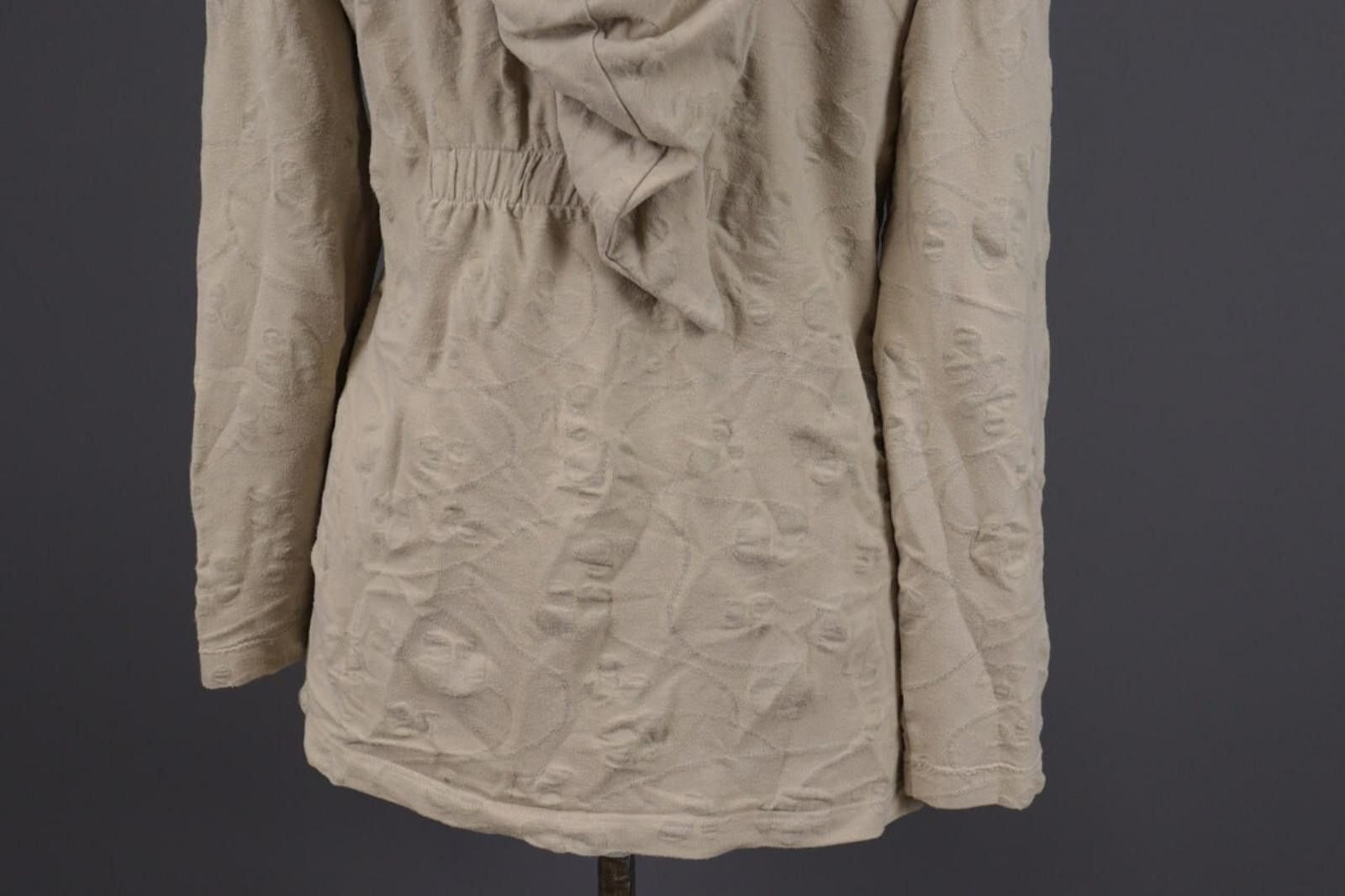 Designer Gudrun Sjoden Beige Floral Lagelook Cardigan Sweater Size L Size L / US 10 / IT 46 - 11 Thumbnail