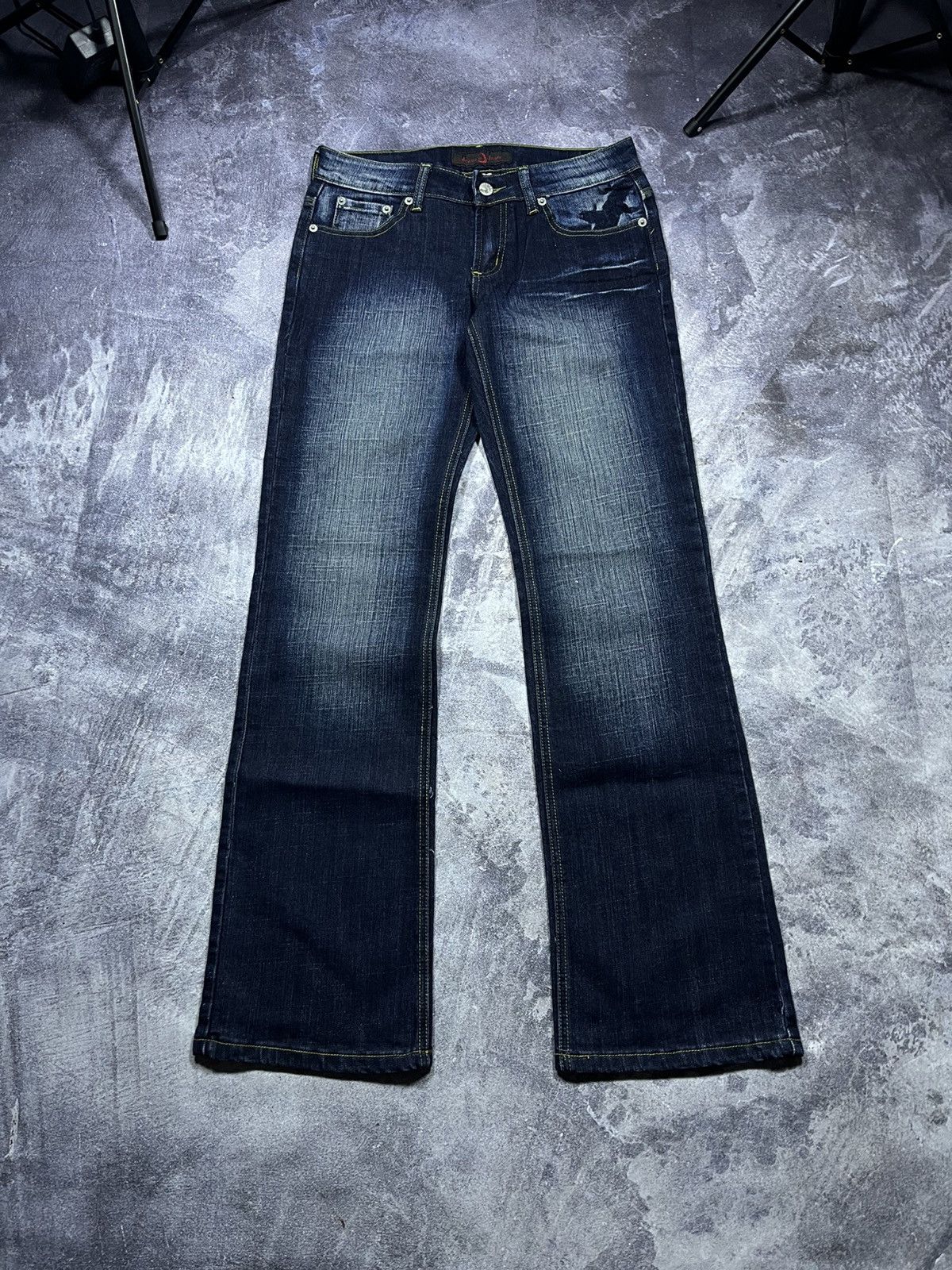 Vintage Vintage Y2K Flared Butterfly Jeans Denim 2000s Streetwear Size 29" - 6 Thumbnail