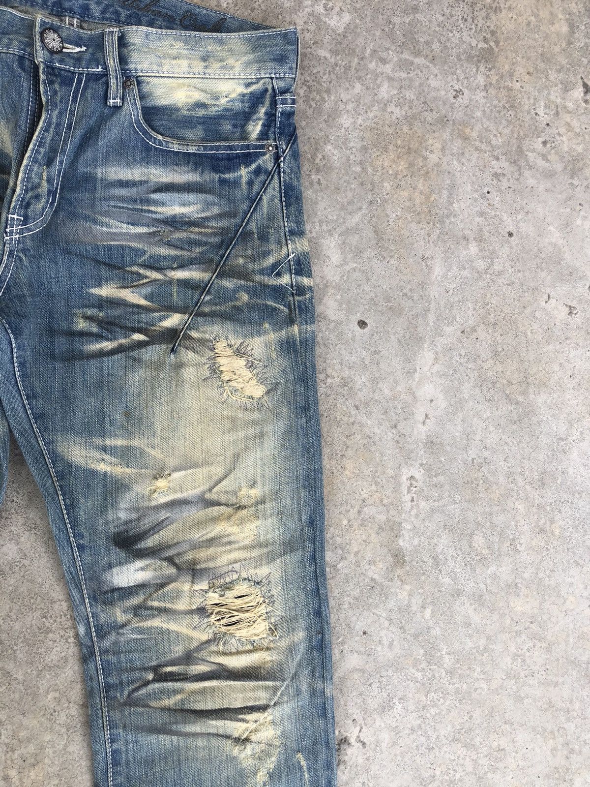 Who Decides War Japanese Urban Craft Distressed Jeans Size US 31 - 5 Thumbnail