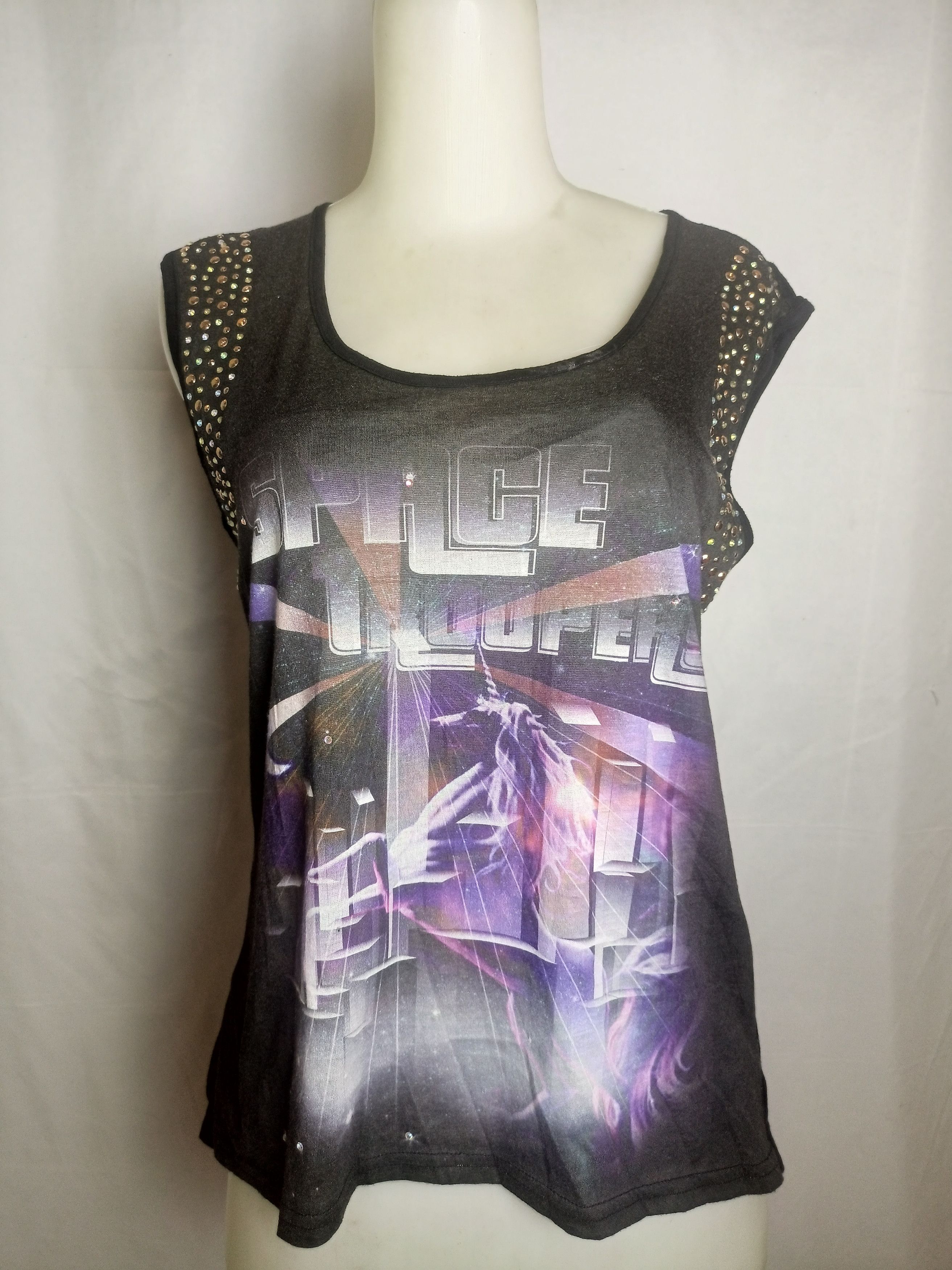 Japanese Brand VALLEY GIRL Space Trooper Rhinestone Tank Top Size S / US 4 / IT 40 - 19 Thumbnail
