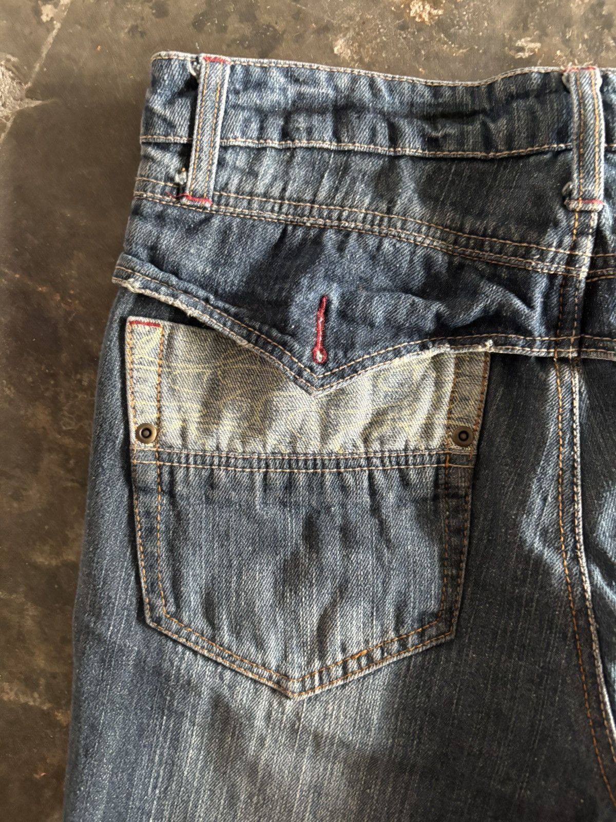 Hysteric Glamour × If Six Was Nine × Le Grande Bleu (L.G.B.) VTG GUMU JAPANESE DENIM SUKAJAN PANELLED Size US 33 - 14 Thumbnail