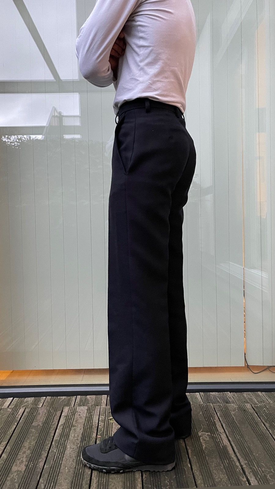 Maison Margiela Maison Martin Margiela 90s Navy Mixed Wool Trousers Size US 28 / EU 44 - 3 Thumbnail