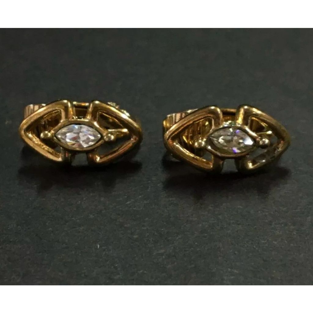 Dior Christian Dior small gold and crystal clip earrings Size ONE SIZE - 3 Thumbnail