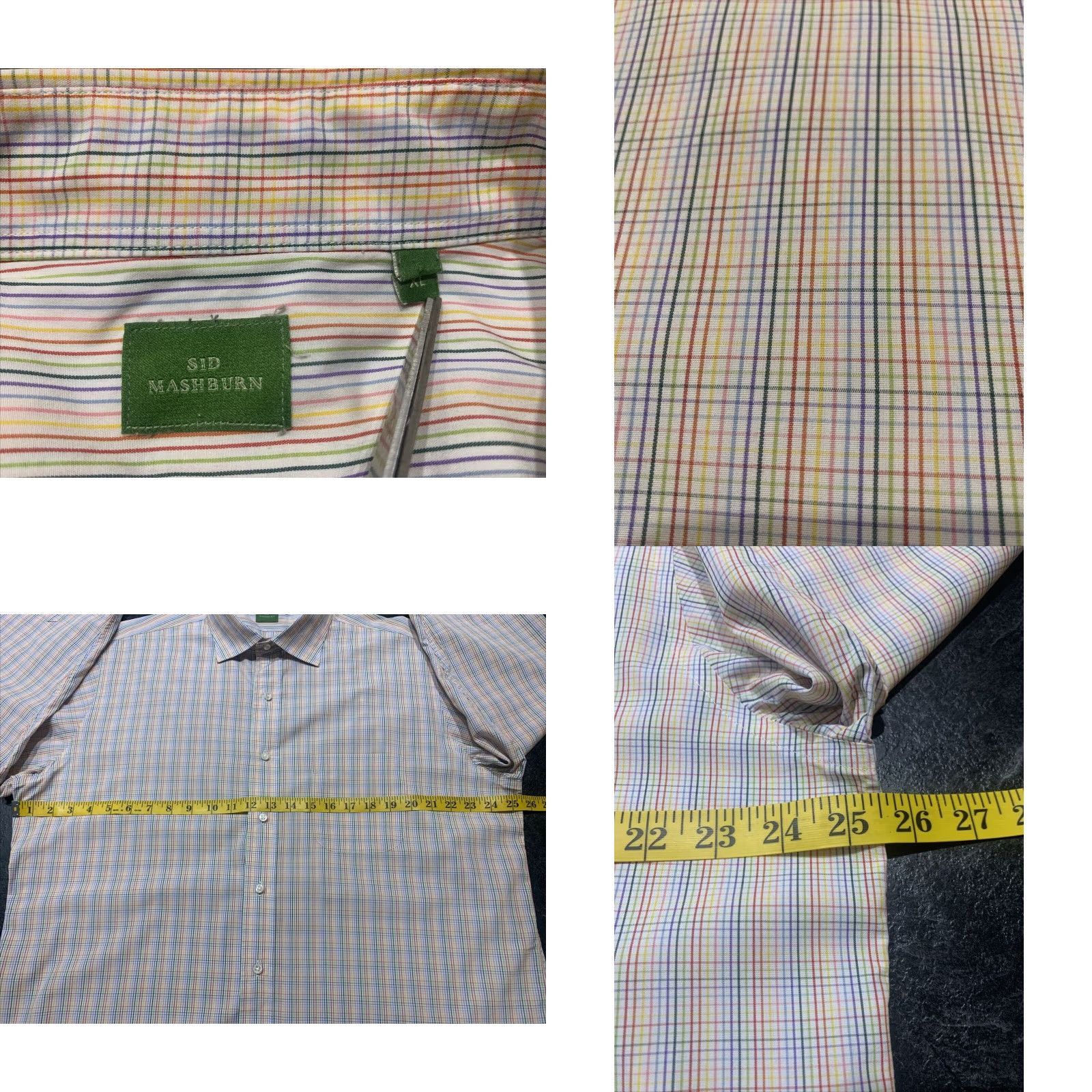 Sid Mashburn Oxford Men's XL Long Sleeve Button Up Striped Multicolor Shirt Size US XL / EU 56 / 4 - 8 Thumbnail