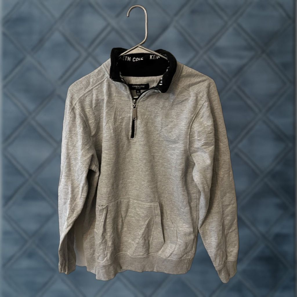 Kenneth Cole Kenneth Cole Mens Hoodie 1/4 Zip Gray Cotton Blend Long Sleeve Small Logo Vintage? No — actually Small Size US S / EU 44-46 / 1 - 1 Thumbnail