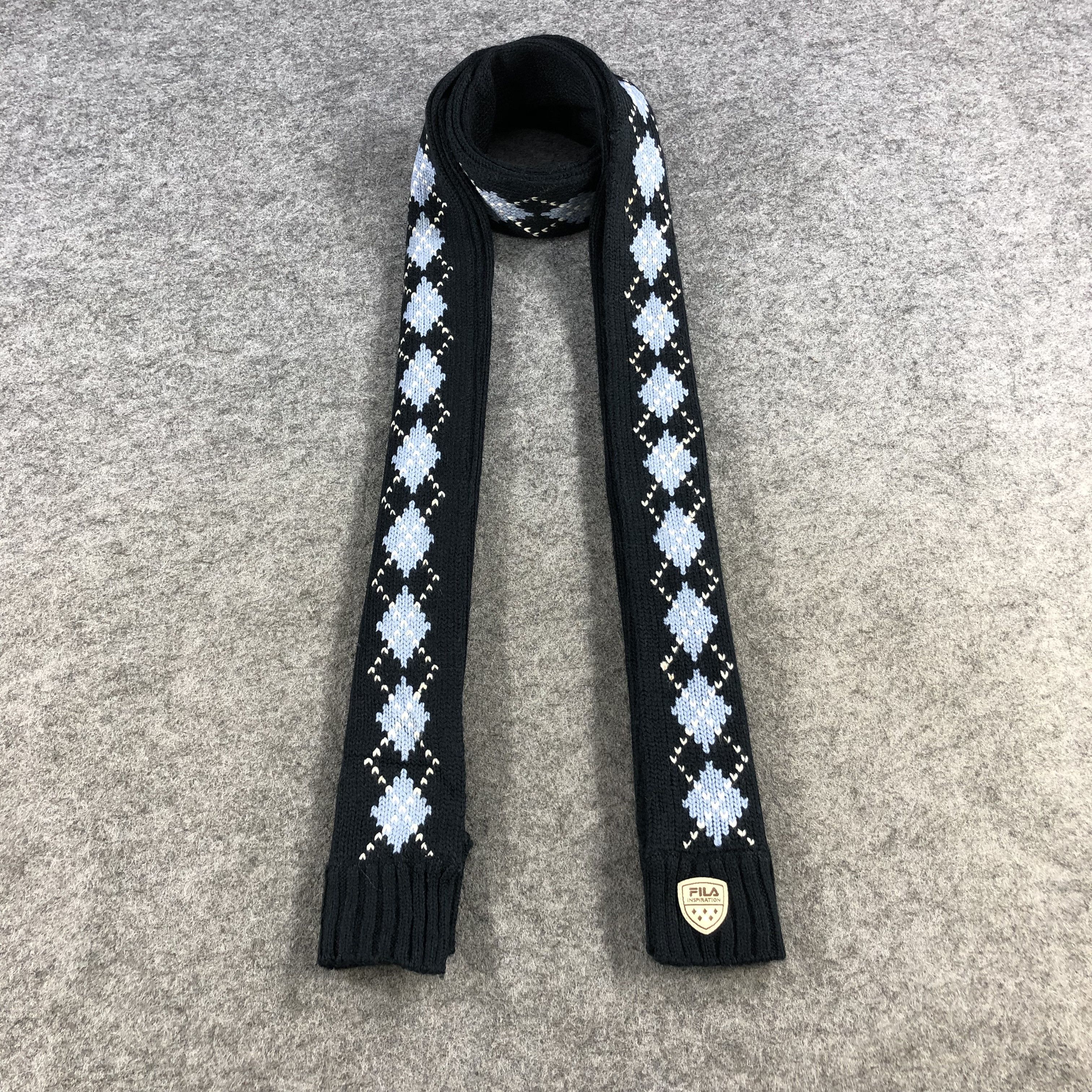 Fila Fila Argyle Wool Scarf Muffler V879 Size ONE SIZE - 1 Thumbnail