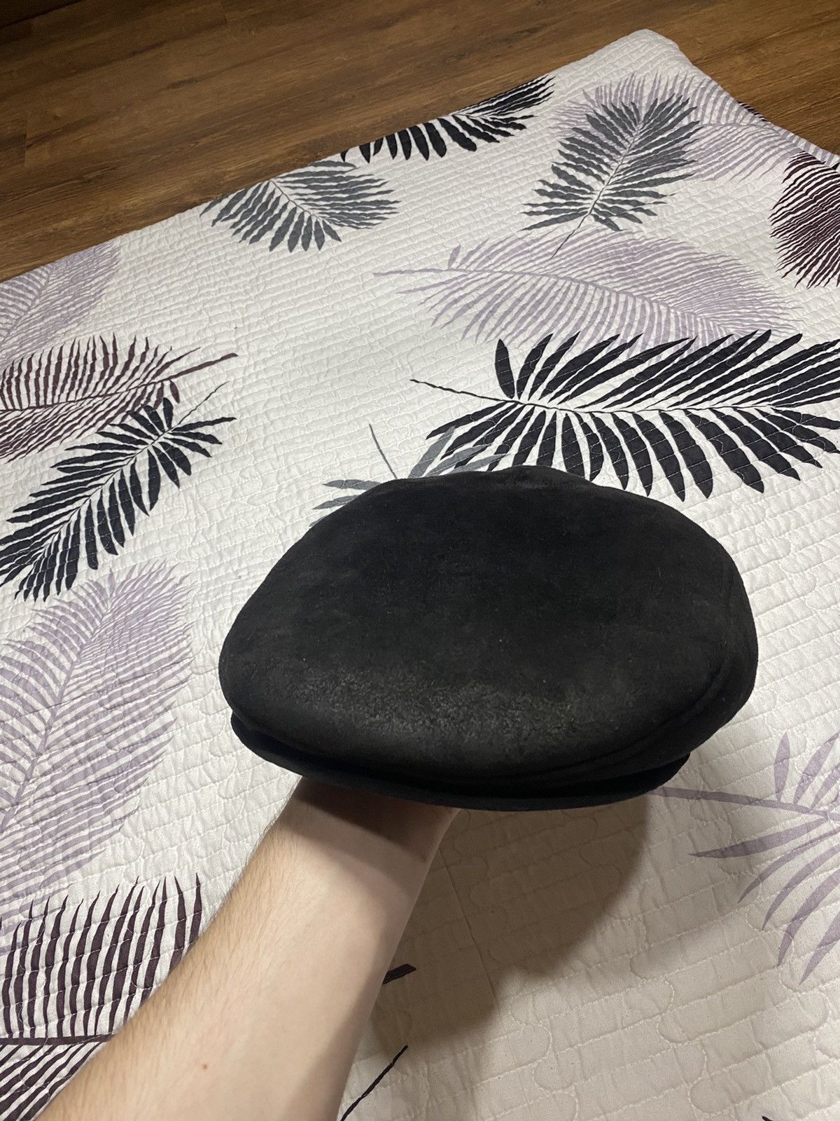 If Six Was Nine Black fur archive Suede Flat Newsboy Baker Boy Cabbie Cap Size ONE SIZE - 17 Thumbnail