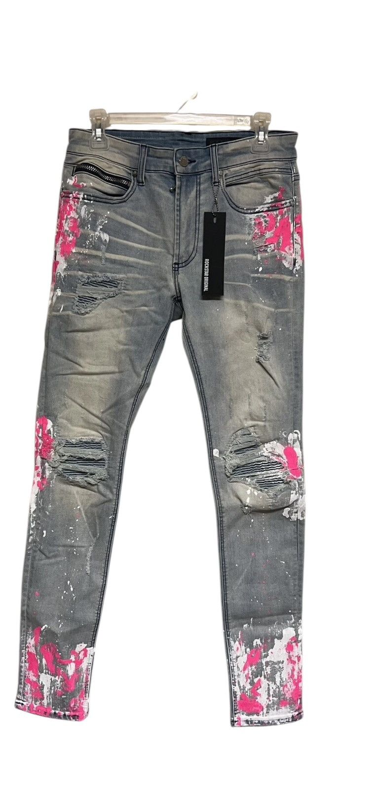 Rockstar Games Rockstar Patchwork Jeans Ripped Bleached Jeans Sz 30 Multi Size US 30 / EU 46 - 4 Thumbnail