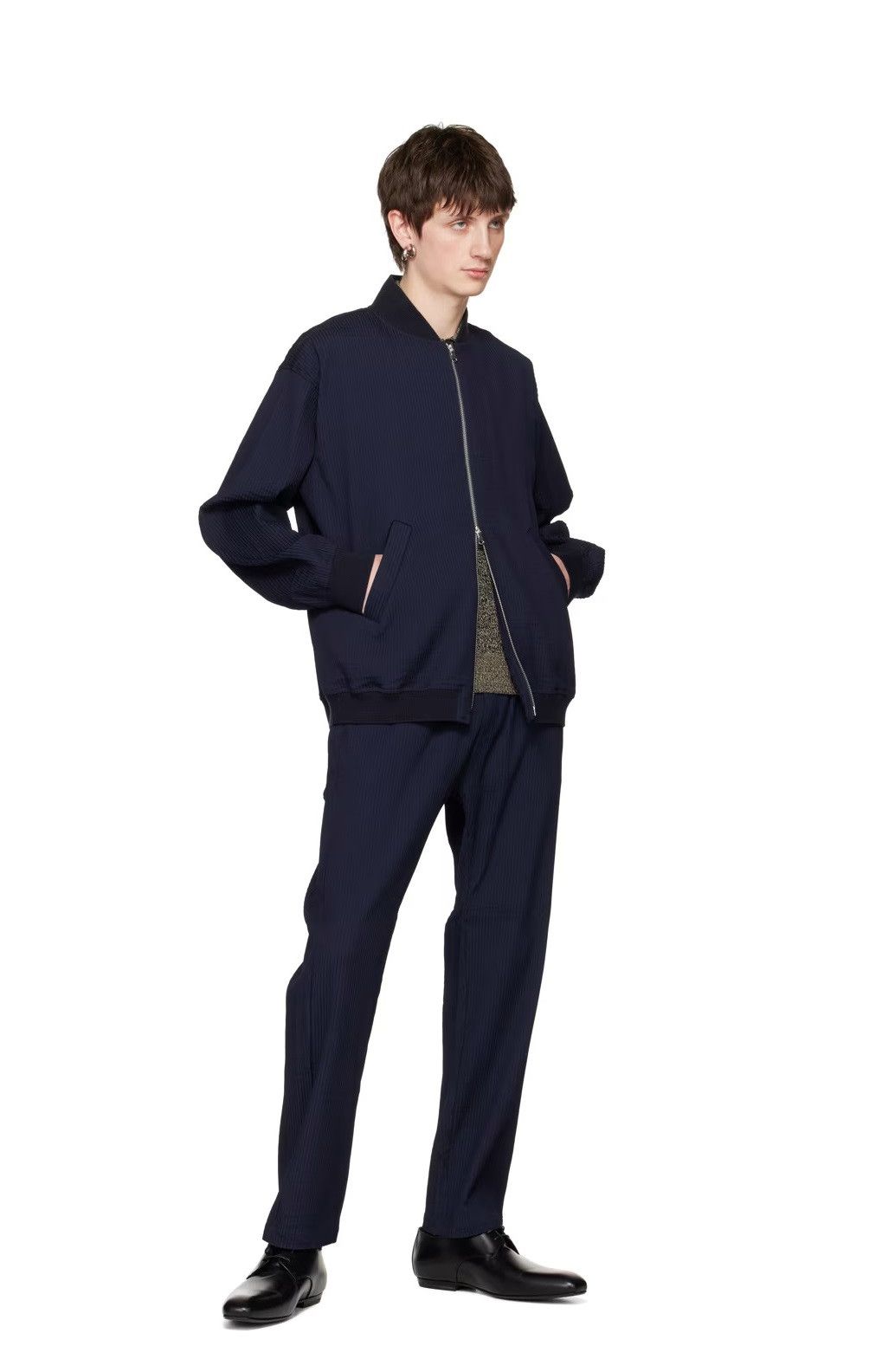 Barena Barena Oversized Light Bomber Jacket - Navy Virgin Wool Size US S / EU 44-46 / 1 - 13 Thumbnail