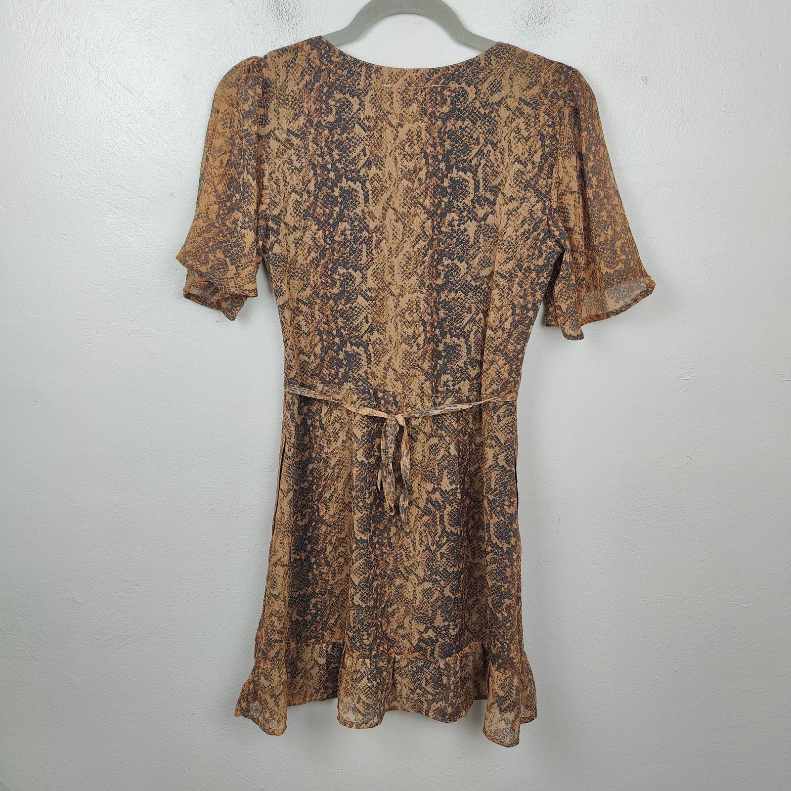 Abercrombie & Fitch Abercrombie & Fitch Dress Womens XS Brown Snake Print Size XS / US 0-2 / IT 36-38 - 4 Thumbnail