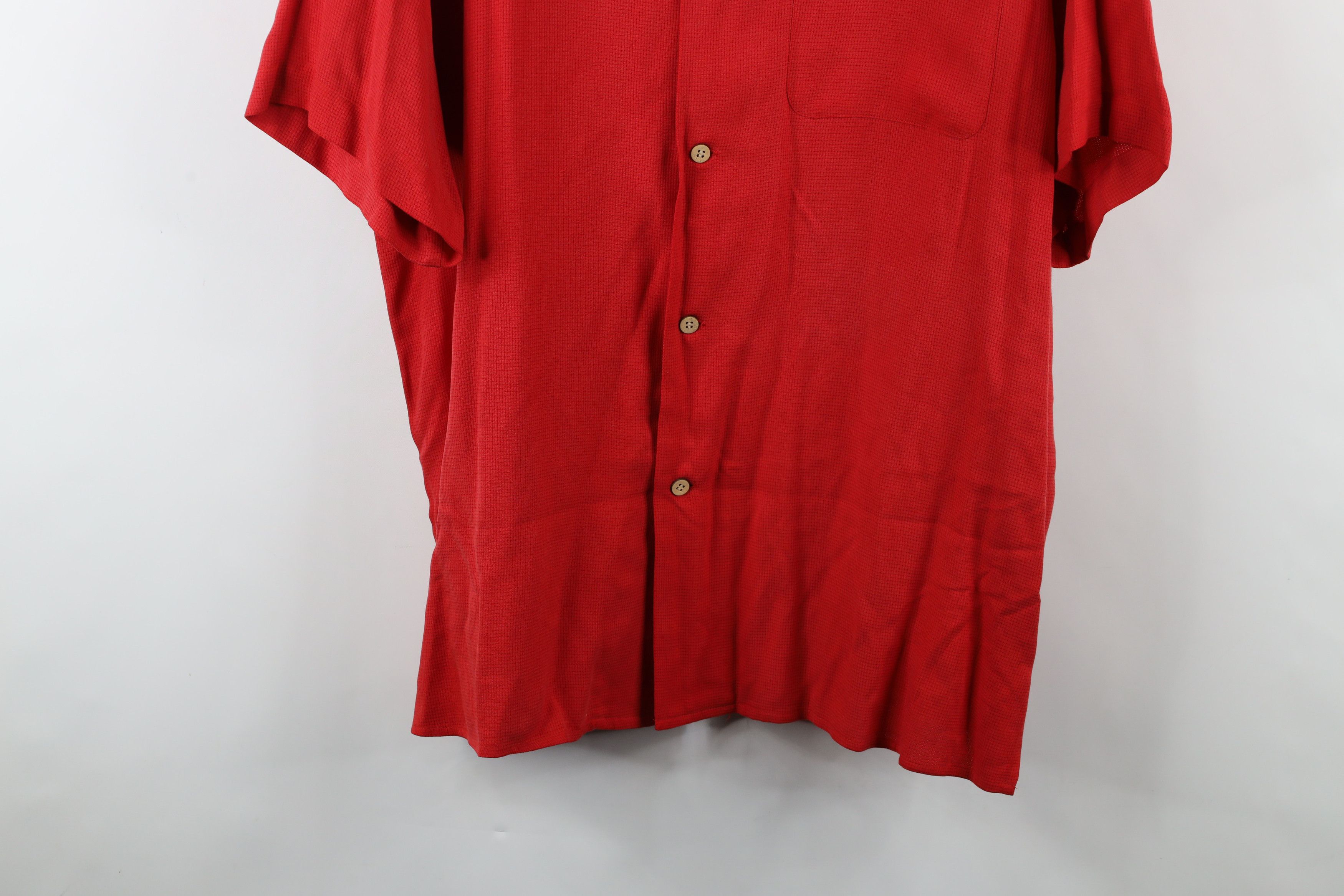 Vintage Vintage 90s Streetwear Silk Short Sleeve Button Shirt Red Size US XL / EU 56 / 4 - 3 Thumbnail