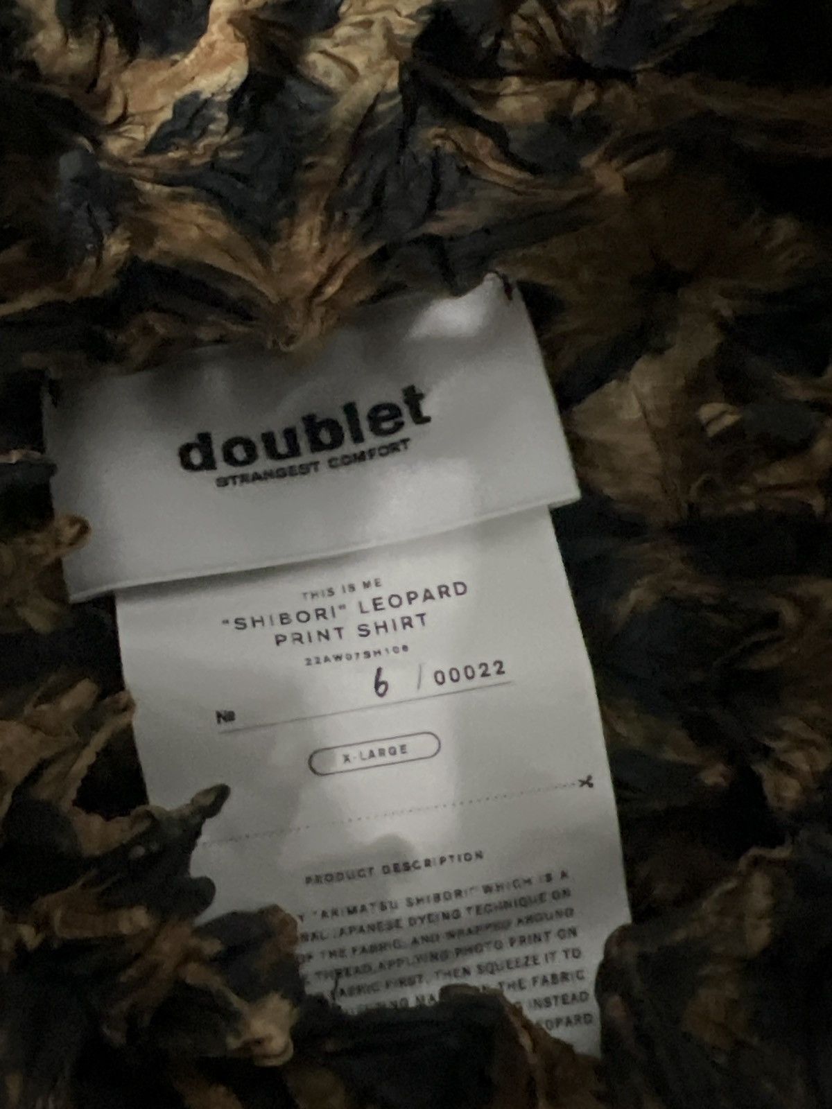 Doublet AW22 - Shibori Limited Leopard Print Shirt (6/22) Size US XL / EU 56 / 4 - 3 Thumbnail