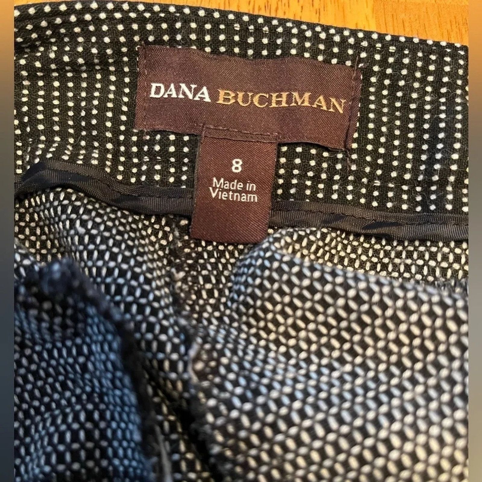 The Unbranded Brand Dana Bachman Black Tie pants with white polka dots, size 8. Size 30" / US 8 / IT 44 - 2 Thumbnail