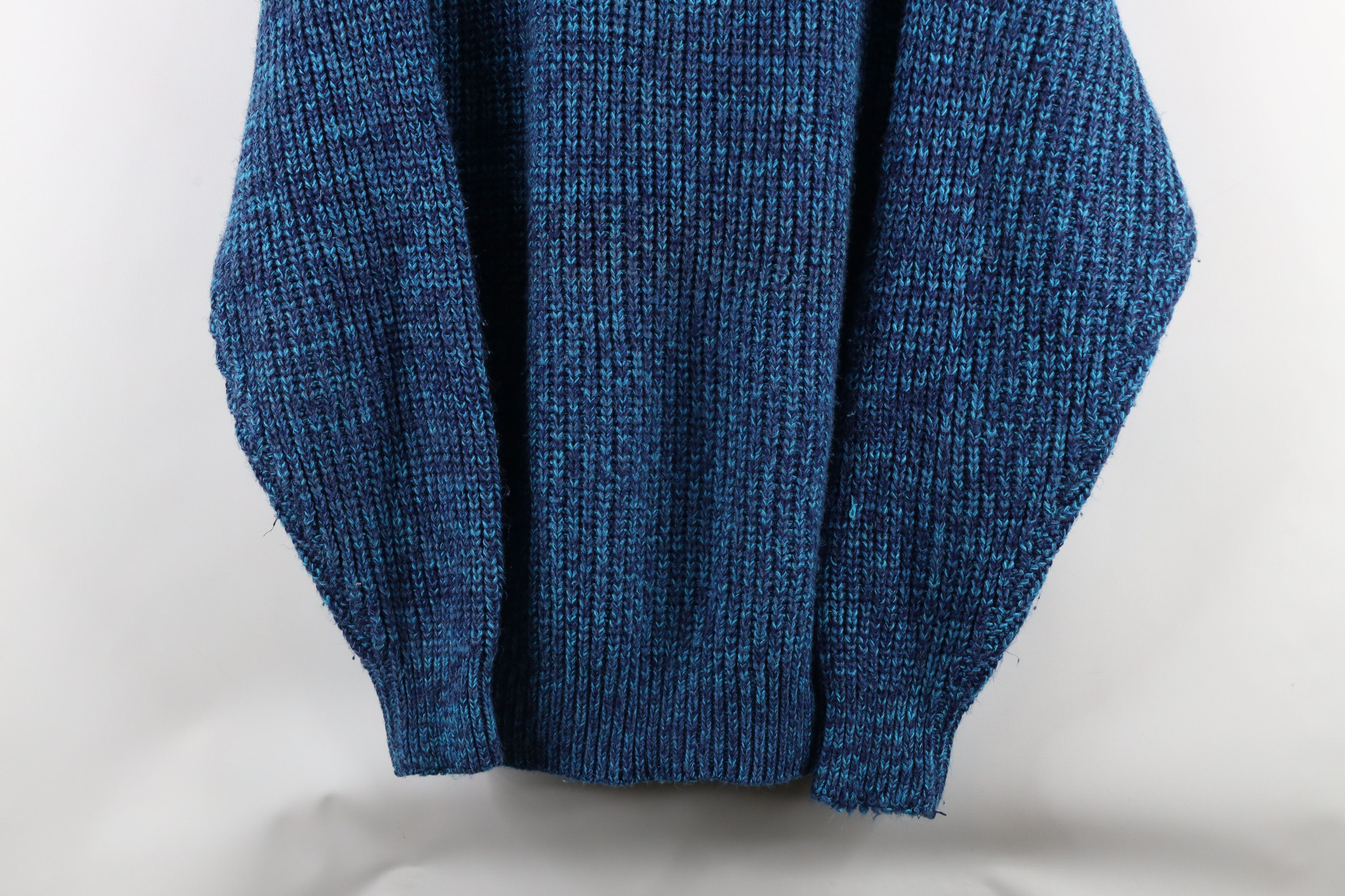 Vintage Vintage 90s Streetwear Ribbed Knit Crewneck Sweater Blue Size US XL / EU 56 / 4 - 3 Thumbnail