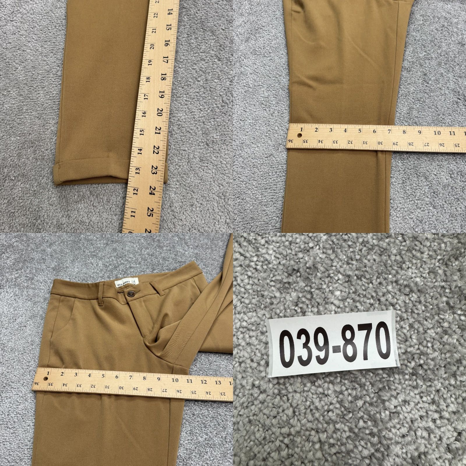 Old Navy Old Navy Womens 4 Khaki Brown Mid Rise Cuffed Straight Leg Ankle Pants Size 27" / US 4 / IT 40 - 9 Thumbnail