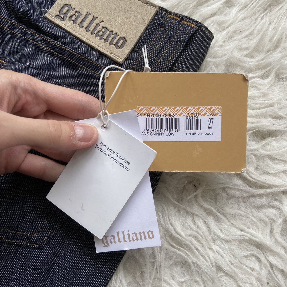 John Galliano 📌 Crazy John Galliano Y2K Low Skinny Denim Jeans Size 27" / US 4 / IT 40 - 5 Thumbnail