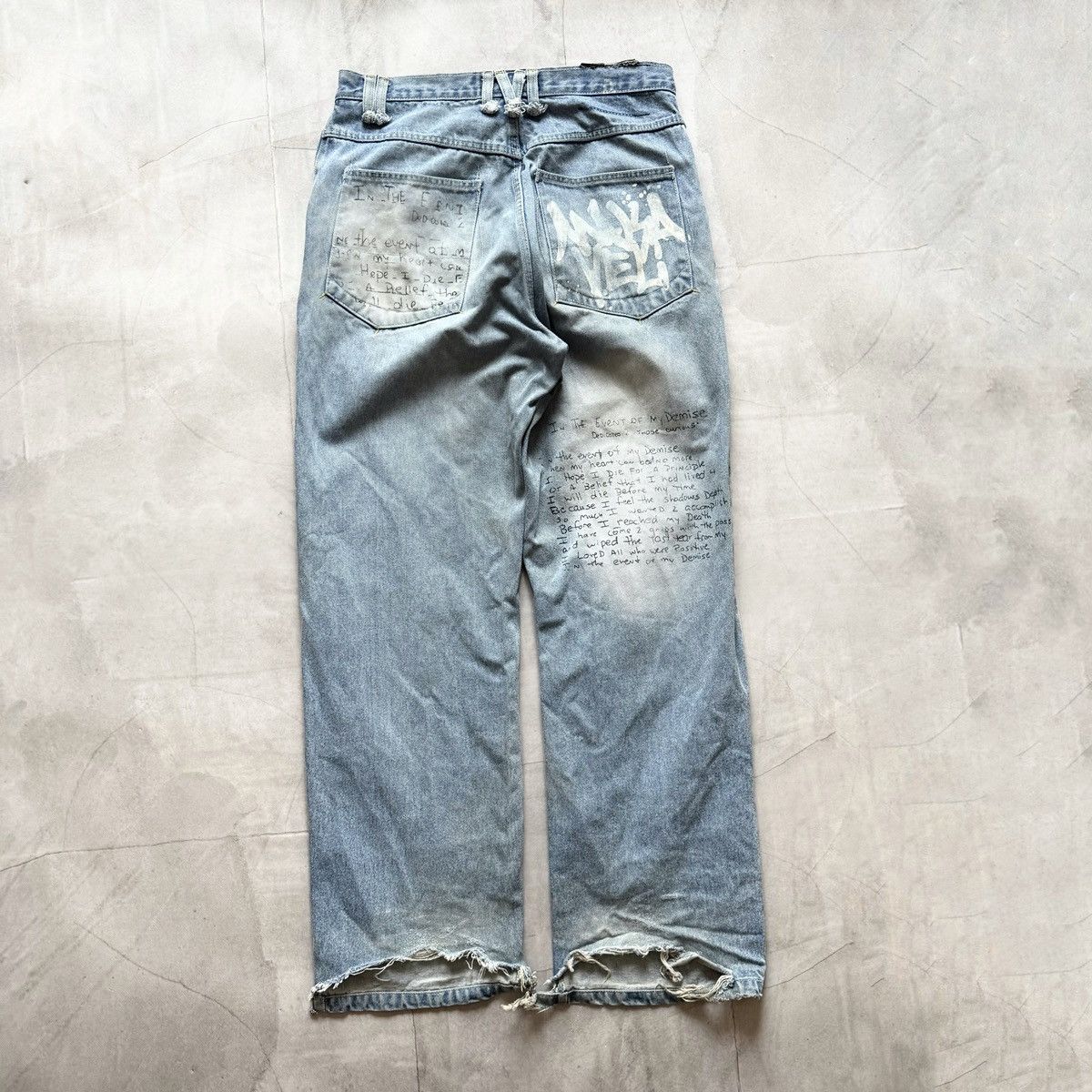 Makaveli 2Pac Makavelli Wu-Tang Rap Big Logo Distressed Poem Jeans Size US 34 / EU 50 - 2 Thumbnail