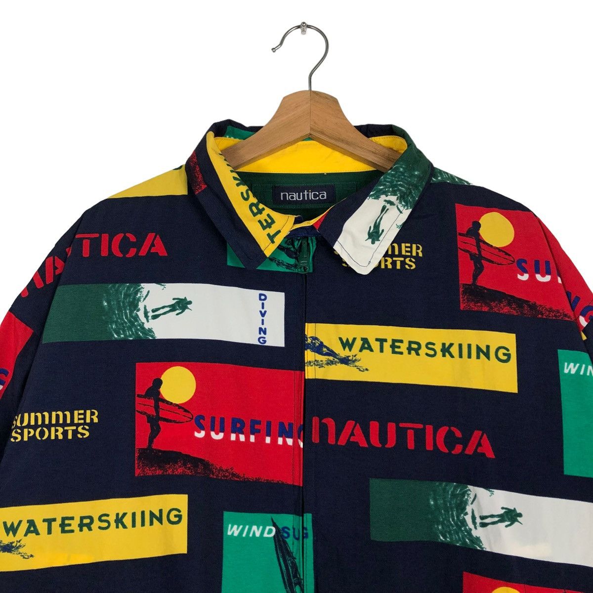 Nautica 🔥90s Bomber Jacket Reversible Overprint Nautica Color Block Size US XL / EU 56 / 4 - 2 Thumbnail