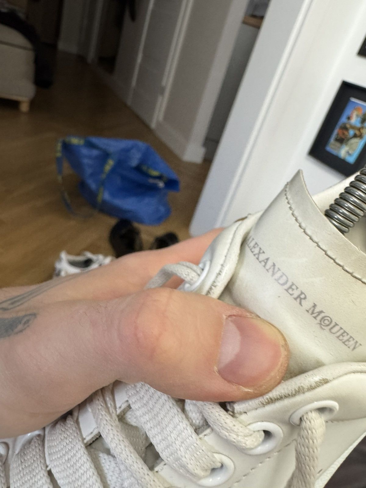 Alexander McQueen Alexander Mcqueen Oversize Sneakers Women White Leather Size US 7 / IT 37 - 9 Thumbnail